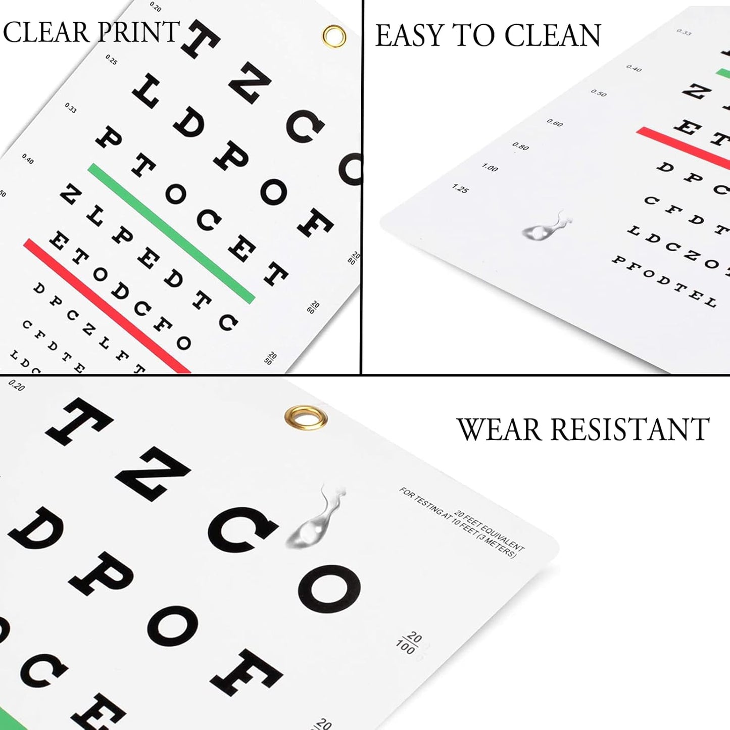 Snellen Chart, Wall Chart for Eye Exams - 10 Ft 9 X 14 In