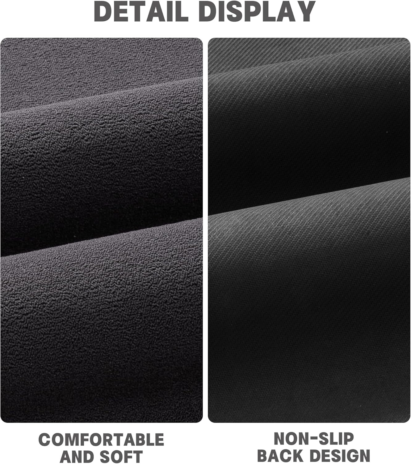 2-Piece Ultra Thin Bathroom Rug Set, Absorbent Quick-Dry Non-Slip Floor Mats for Under Door Use, Machine Washable (Dark Grey)