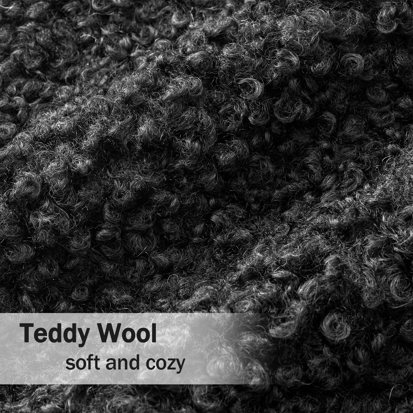Pack of 2 Throw Pillow Covers 18X18 Inch Neutral Black Faux Fur Decorative Sherpa Pillow Covers Fuzzy Accent Soft Sheepskin Fleece Cushion Cases for Boho Home Decor Couch Living Room Bed