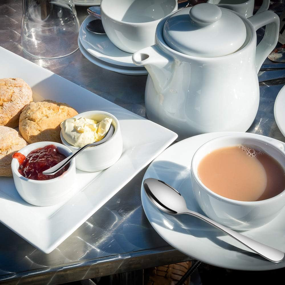 Teaspoons, 16 Piece Spoons Silverware, 6.7 Inches Premium Food Grade Stainless Steel Tea Spoon, Kitchen Dessert Spoons Set, Mirror Finish Dishwasher Safe