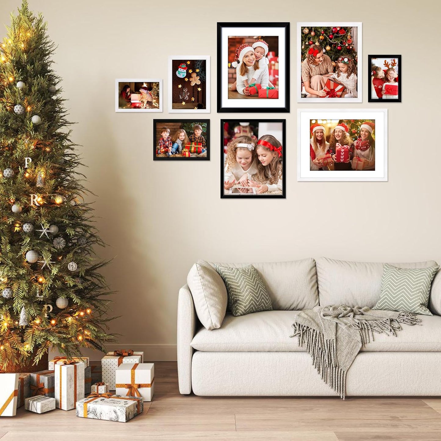 5X7 Picture Frame, White Photo Frame with HD Plexiglass, Display Pictures 4X6 with Mat or 5X7 without Mat Multi Picture Frames Collage for Tabletop or Wall Display, 2 Pack