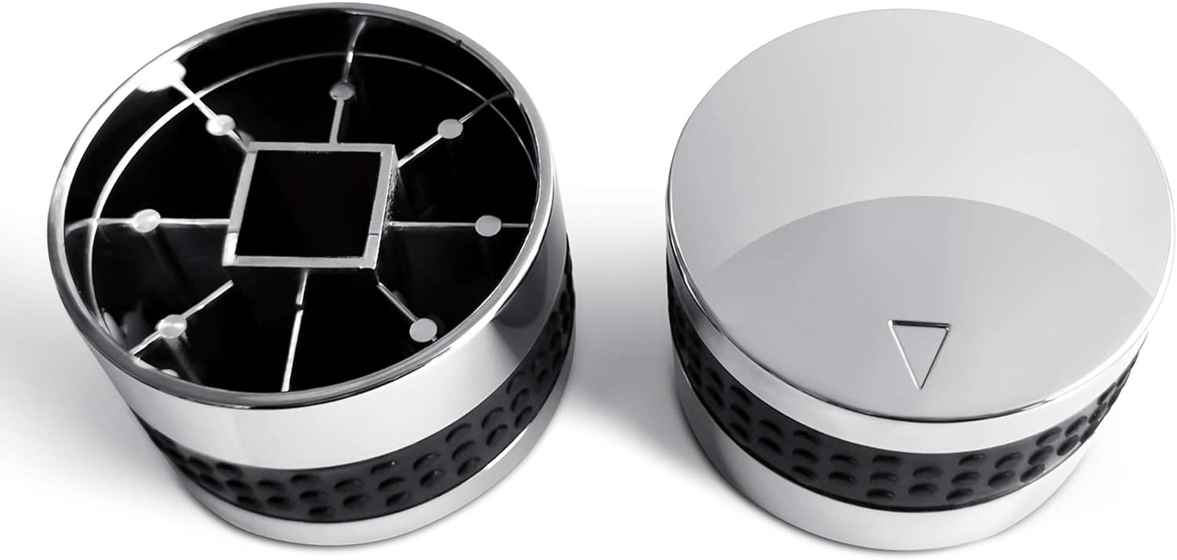 2 Pack Grill Control Knobs Replacement, Chrome Plated Plastic with Nonslip Grip, Fit BBQ Gas Grills with D Shaped Valve Stem, NOT Fit Recessed Flush Valve Stem, Include 2 Knobs and 6 Adaptors