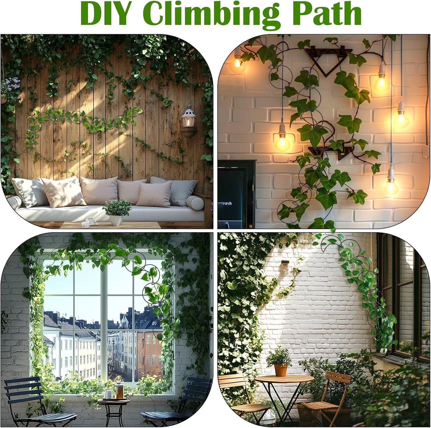 18 Pcs Chain Trellis for Climbing Plants Indoor Outdoor,Wall Plant Vine Climbing Support for Potted Plants,Houseplant Accessorie for Climbing Plants Pertains to Monstera,Pothos,Ivy,Wisteria