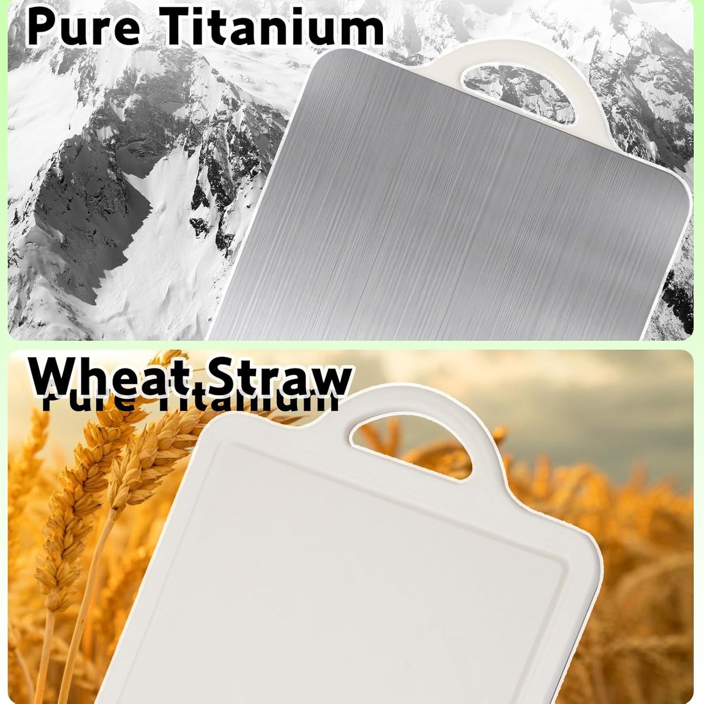 15.2X10.5 in Stainless Steel Cutting Board,Double Sided Steel Cutting Board for Kitchen1Pcs,Stainless Steel/Wheat Straw Pp Large Cutting Board for Meat,Dishwasher Safe (Black)