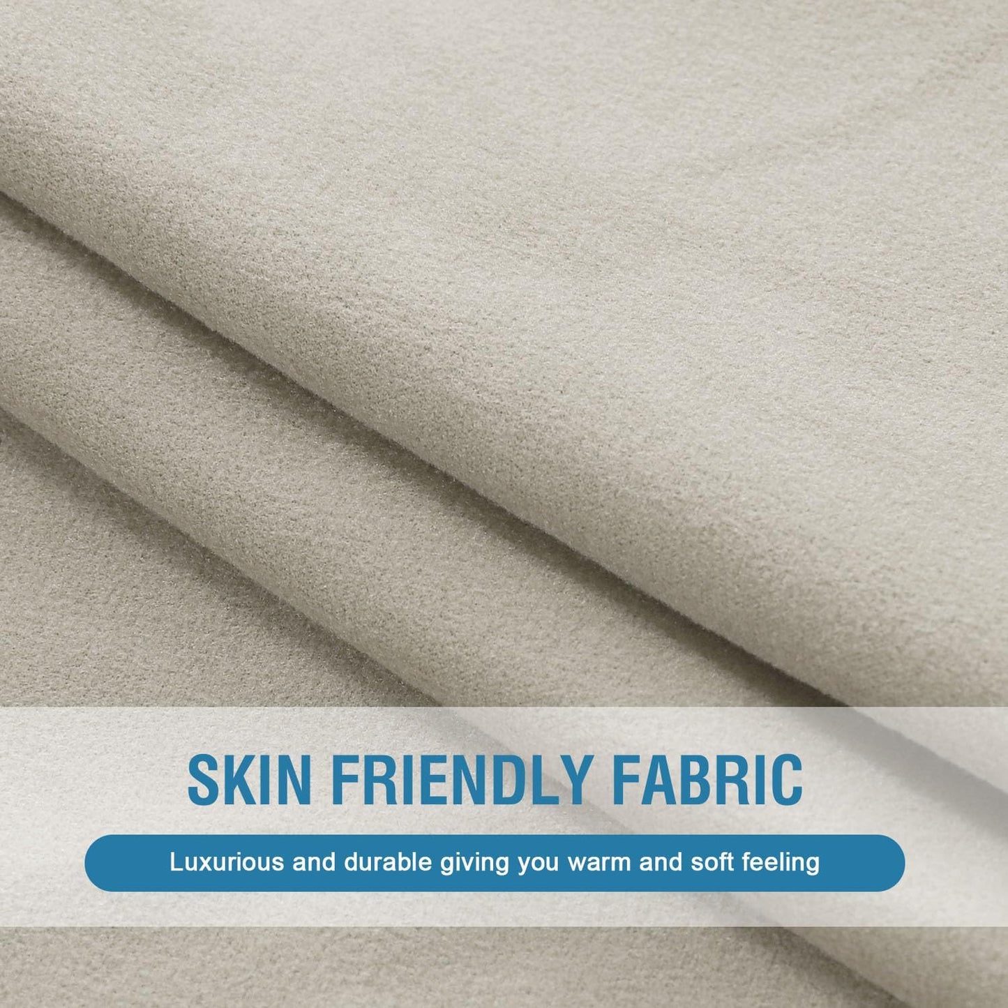 Fleece Couch Cushion Covers Stretch Chair Covers for Living Room Armchair Sectional Couch Covers Comfortable and Durable Fabric (1 Seater Cushion Cover, Pale Oak)