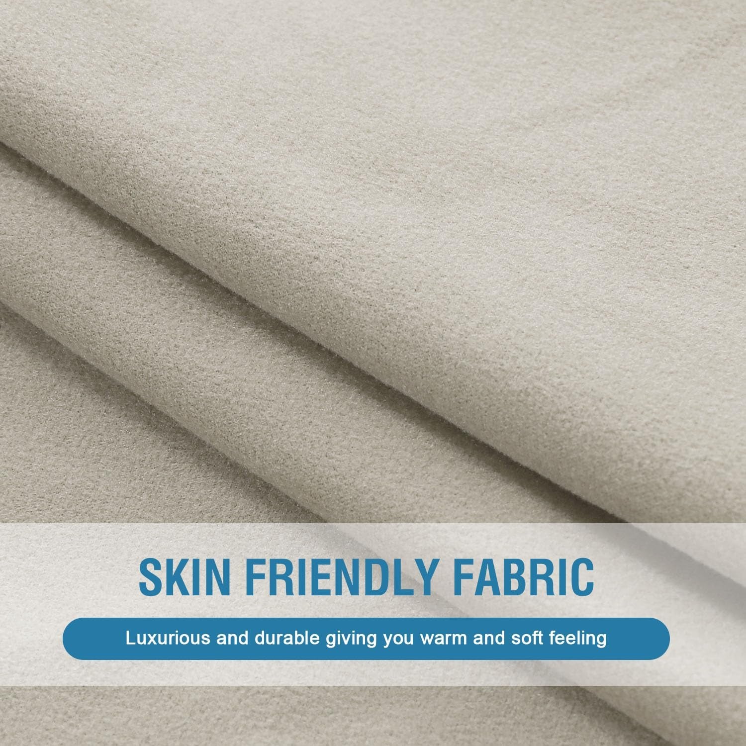 Fleece Couch Cushion Covers Stretch Chair Covers for Living Room Armchair Sectional Couch Covers Comfortable and Durable Fabric (1 Seater Cushion Cover, Pale Oak)