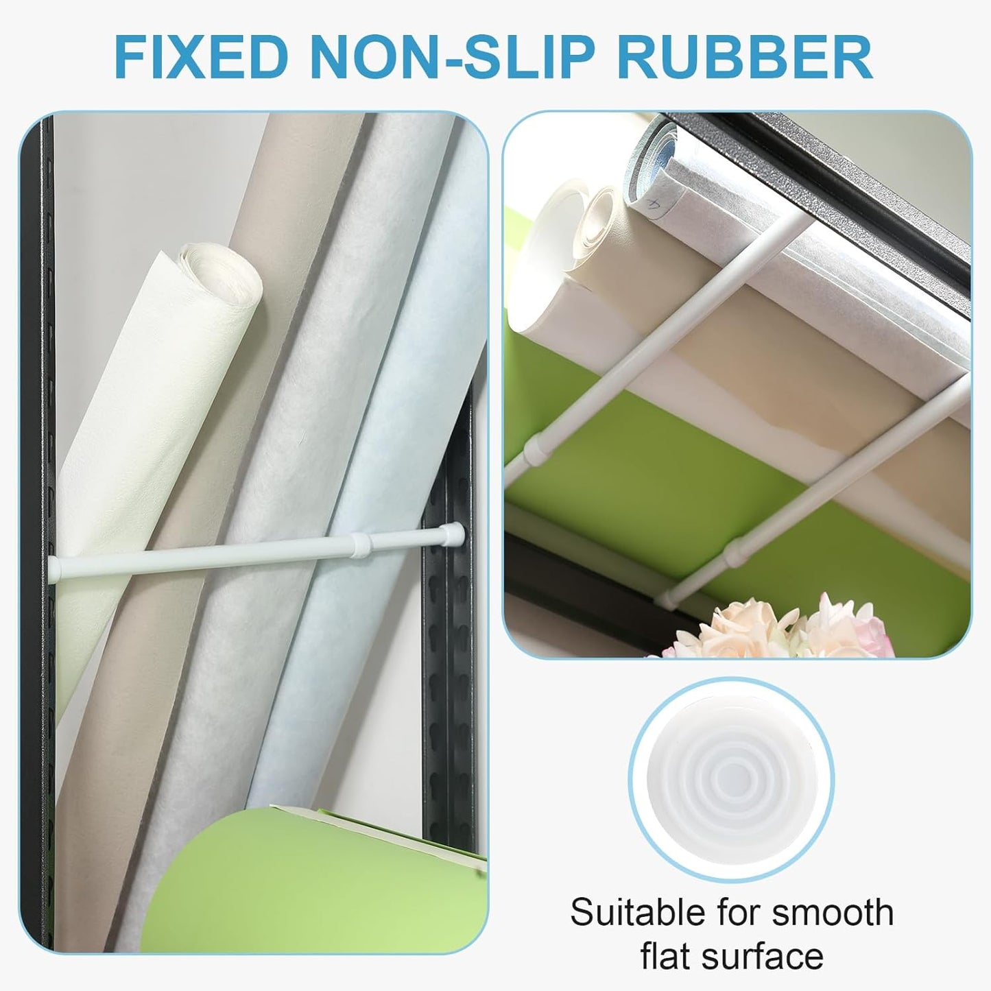 Spring Tension Rod, Small Tension Rod, 5/8" Diameter No Drilling Expandable Short Tension Rods Spring Rods, Tension Rods for Closet, Cupboard, Hanging Clothes, White, 2 Pack (10-15.7 Inch)