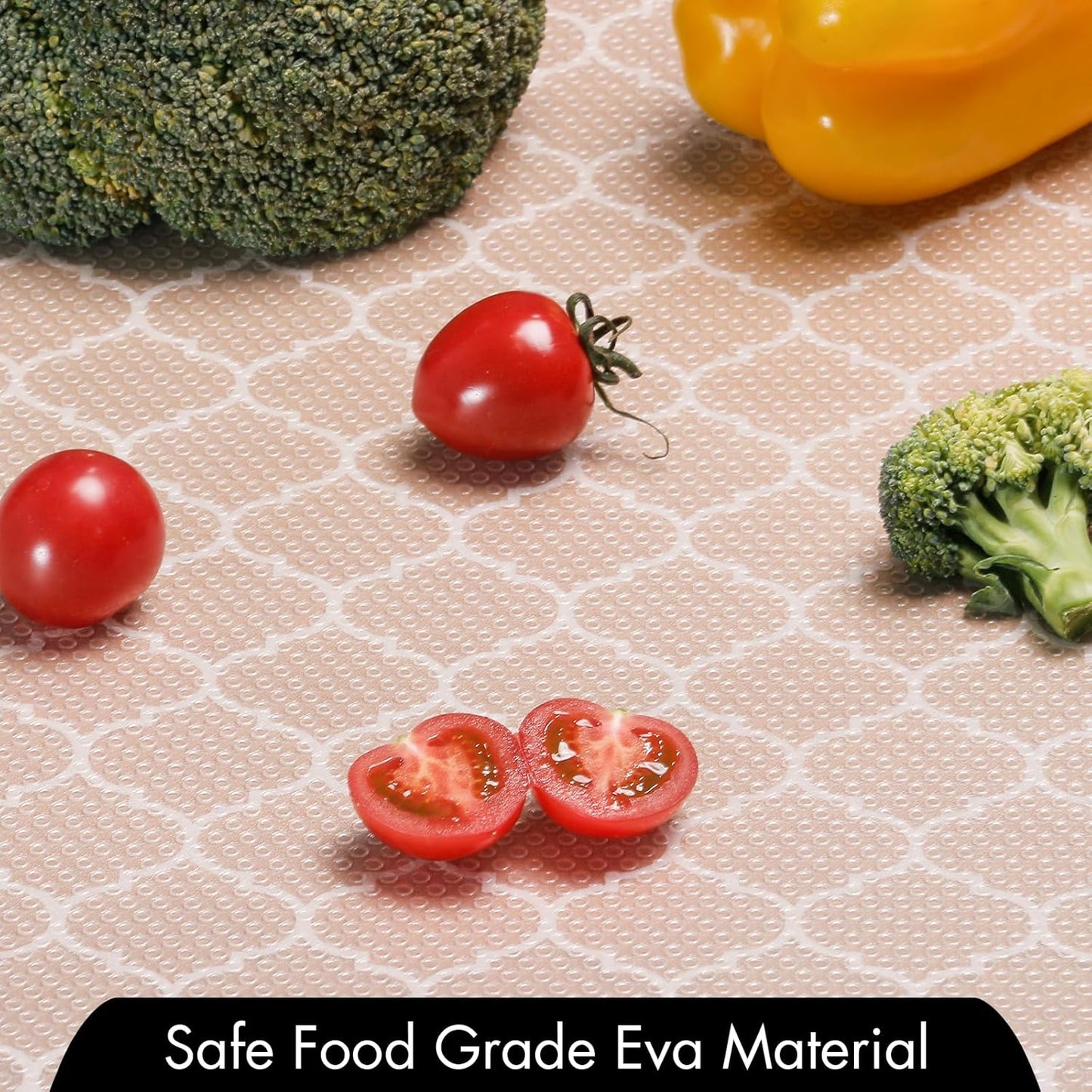 Shelf Liner for Kitchen Cabinets – Non-Adhesive Waterproof Drawer Liner – Durable EVA Material Easy-To-Cut Shelf Paper for Refrigerator, Cupboard, Dresser with Modern Pattern (17.7"W X 78.7"L)