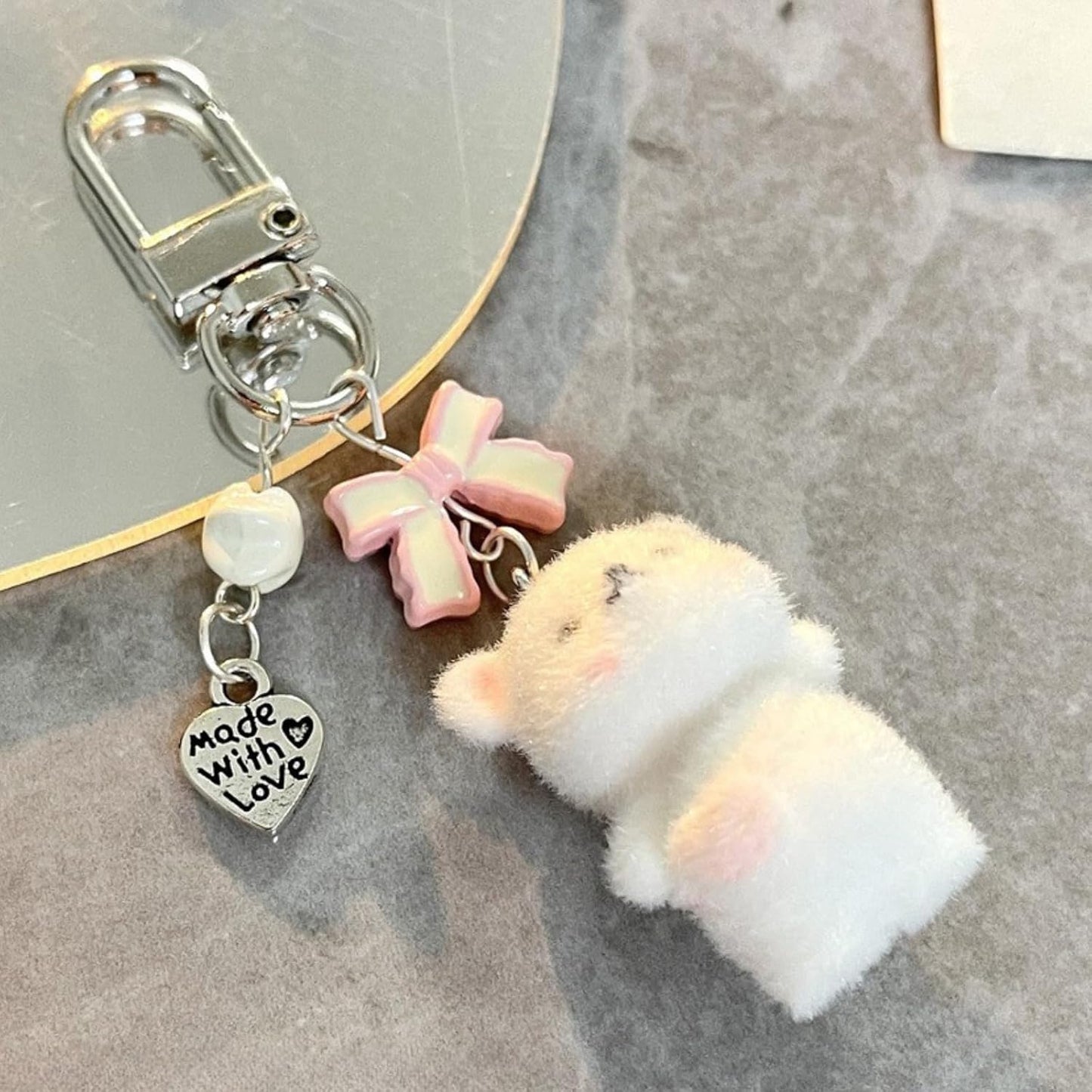 Cute Coquette Aesthetic Y2K Kawaii Keychain Strawberry Bow Star Pendants Keyrings Kawaii Accessories Keychain for Backpacks Purses Bags (Style 3)