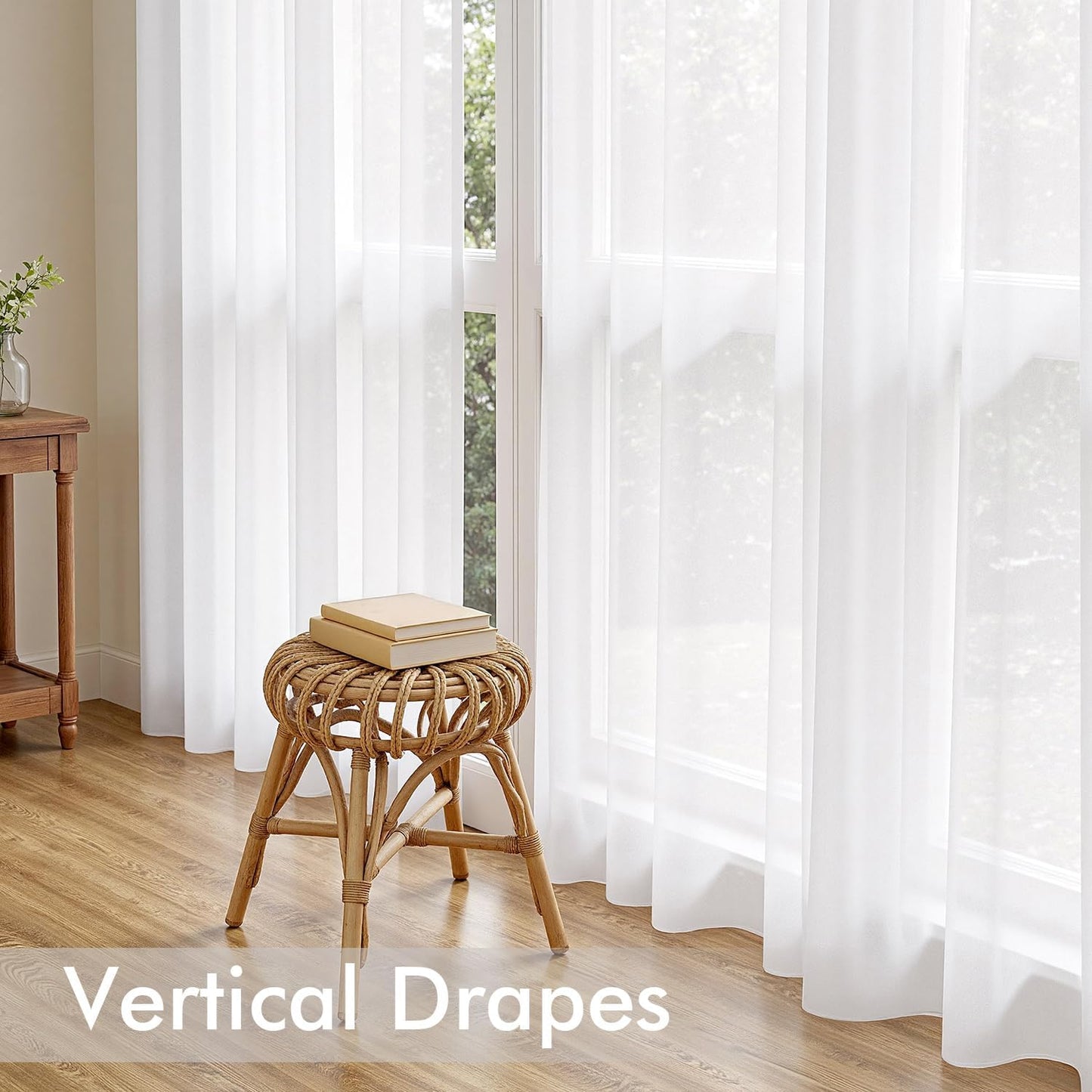 White Sheer Curtains 84 Inches Long, 4 Panels Set, Light Filtering Rod Pocket Voile Drapes for Living Room and Bedroom, Airy Soft Fabric Window Treatments, 42 X 84 Inches