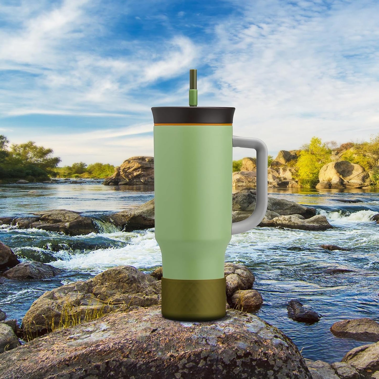 Silicone Boot for Owala 40 Oz Tumbler with Handle, Anti-Slip Protective Sleeve for Stainless Steel Triple Layer Insulated Travel Tumbler Accessories