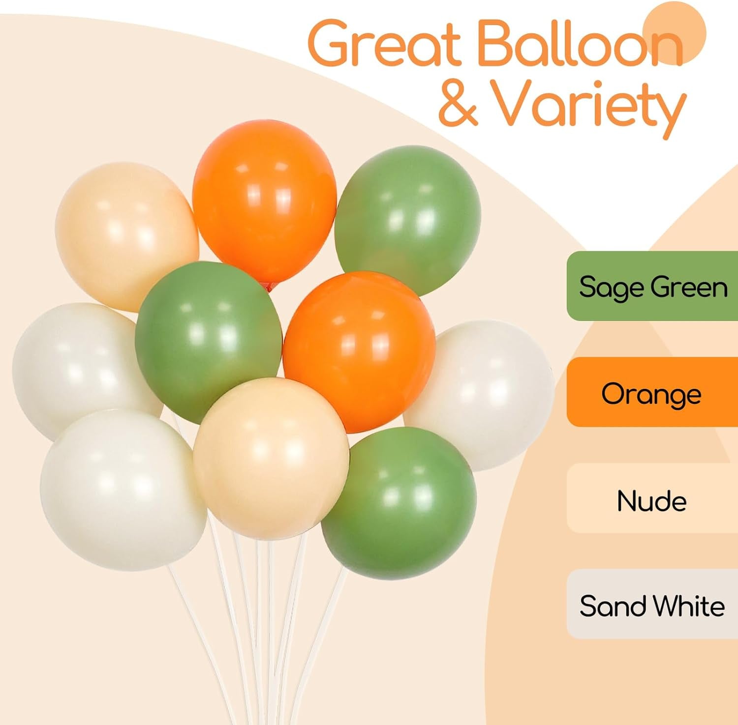 141Pcs Little Cutie Orange and White Balloon Arch Garland Kit with Sage Green Orange Nude Sand White Balloons for Birthday Party Little Cutie Baby Shower Decorations