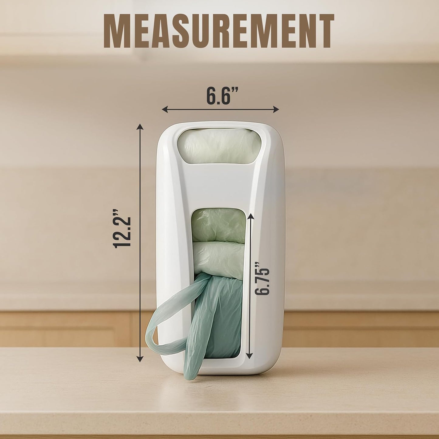 Plastic Bag Holder for Grocery Bags, Durable Plastic Bag Organizer Wall Mount, Storage Organizer & Saver for Grocery, Shopping & Trash Bags, White