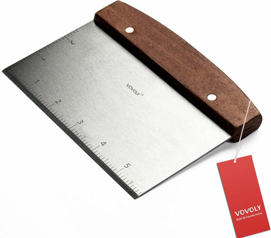 Multipurpose Bench Scraper Kitchen Utensil for Flat Top Griddle, Dough Scraper Cutter for Bread and Pizza Cutter - Stainless Steel Metal Griddle Scraper Chopper