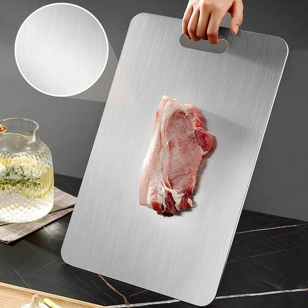 Titanium Cutting Board, Stainless Non Stick Chopping Board, Countertop Non Slip, Dishwasher Safe Ideal, Perfect for Various Cooking Tasks (1, 16 * 11 IN)