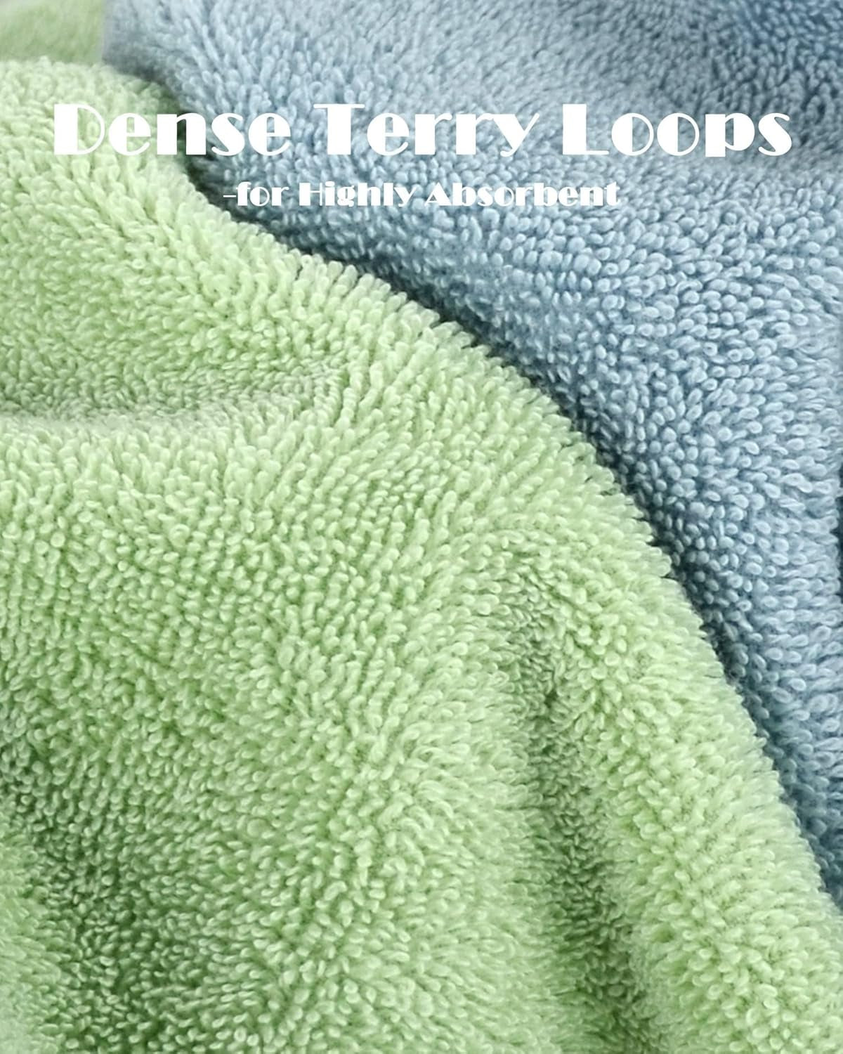 100% Cotton Bath Towels 2 Pack Shower Towels with 2 Colors Ultra Soft for Daily Use 500 GSM Medium Weight 55 by 27 1/2 Inches Large Bathroom Towel Set (Light-Gray & Light-Green)