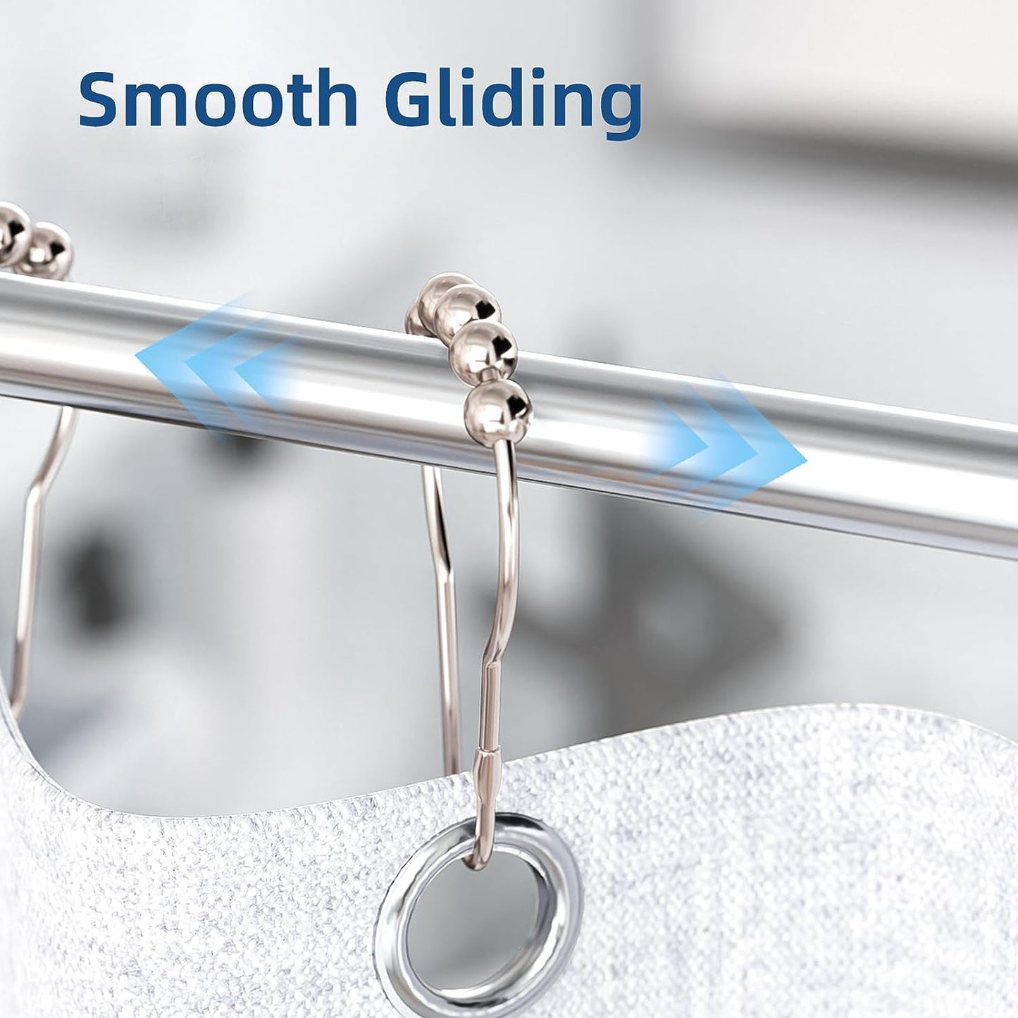 Clear Shower Curtain Liner 72 X 78 and Nickel Shower Curtain Rings