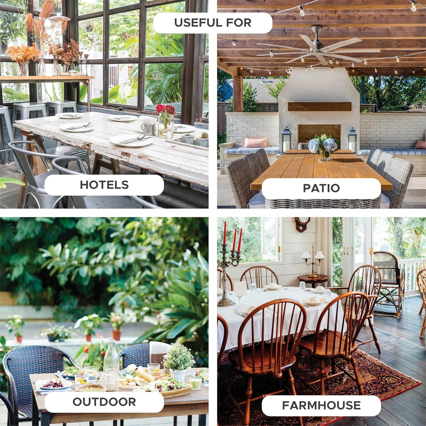 Faux Linen Rectangle Tablecloths - Water and Stain Resistant Farmhouse Style, Washable Burlap Texture, 2-Pack (52x70 Inches, Beige)