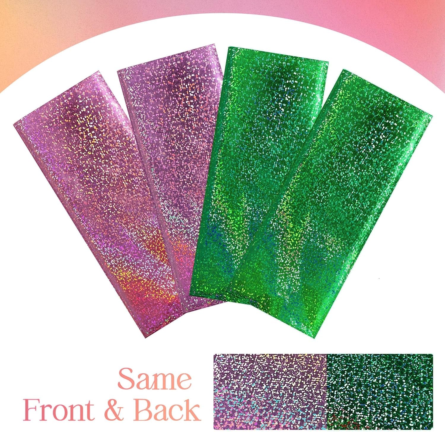 Set of 2 Pink and Green Holographic Tablecloths, 40" x 108", Iridescent Plastic Table Cover for Birthday and Bachelorette Party Decorations