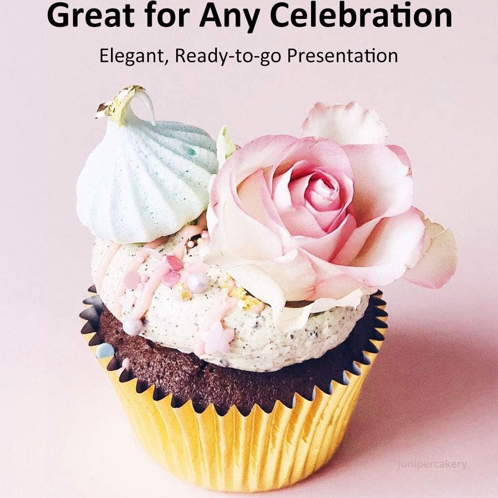 Premium Gold Foil Cupcake Liners - 150-Pack Greaseproof and Sturdy Muffin Baking Cups