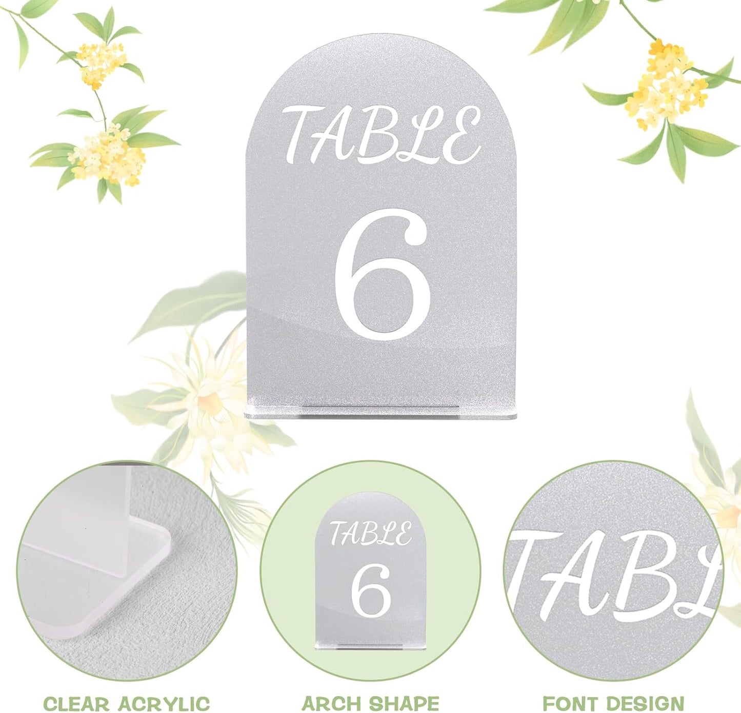 Table Numbers Wedding Seating Chart 5X7Inch Acrylic Table Number Holders Wedding Decorations for Reception Perfect for Decoration, Party, Anniversary, Event (Matte White, 1-15)