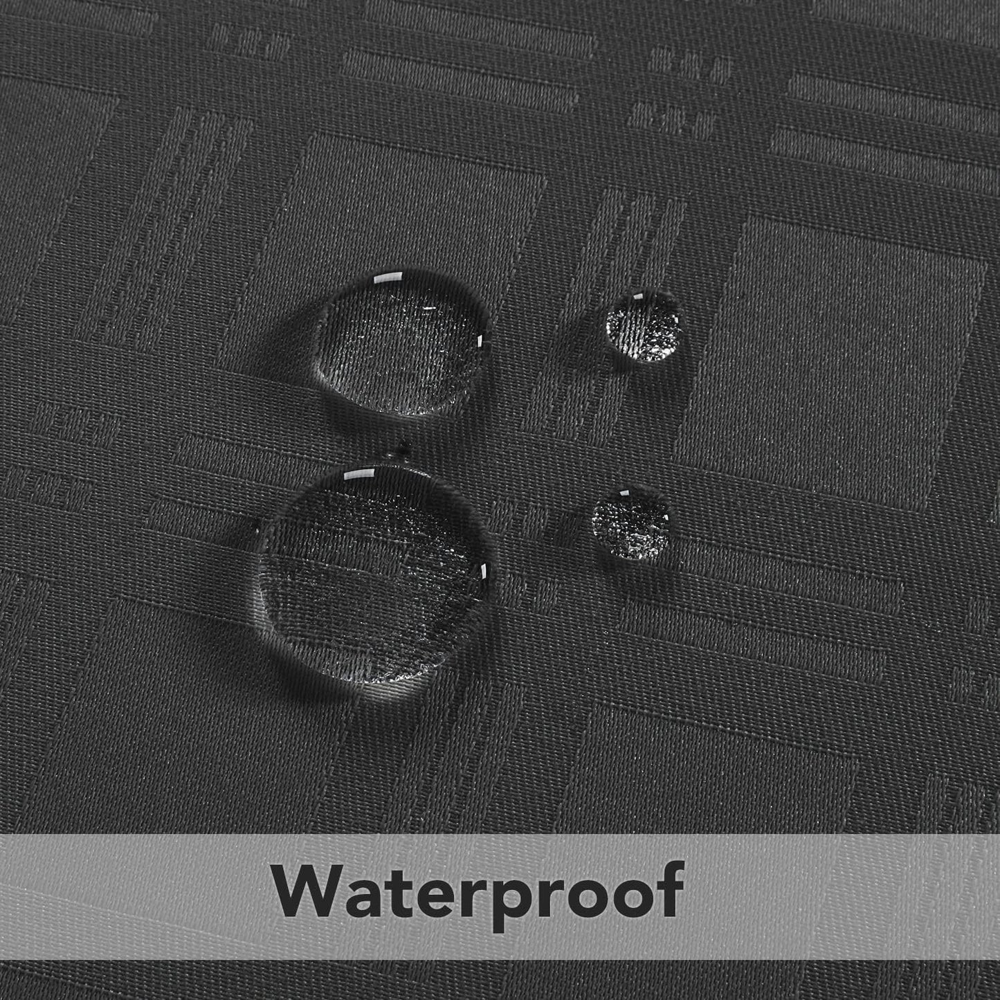 210GSM Solid Checkered Jacquard Table Cloth - Heavy Duty Waterproof Wrinkle Free Microfiber Tablecloth, Decorative Fabric Table Cover for Outdoor and Indoor Use (Dark Grey, round 70 Inch)