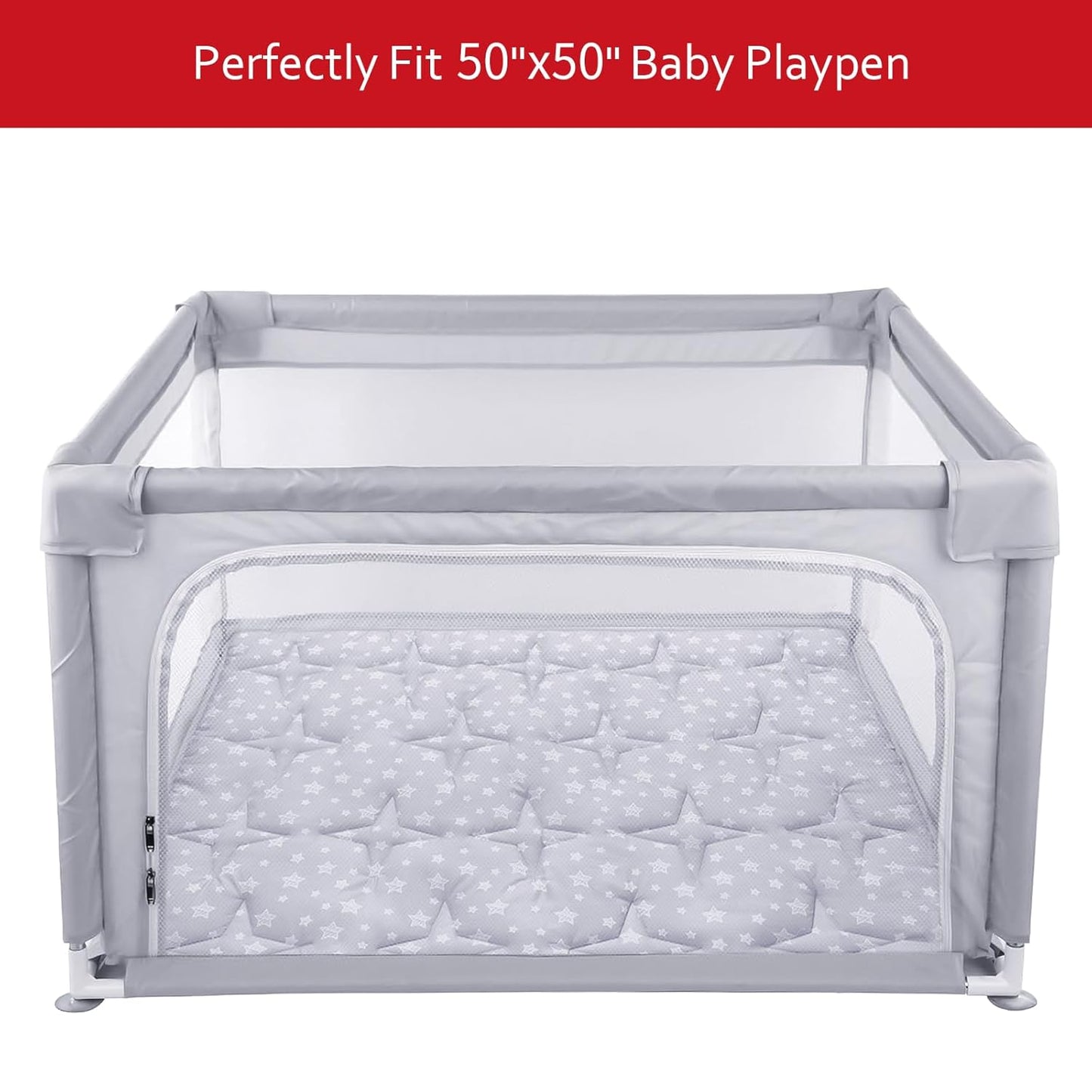 Baby Play Mat 50" X 50" Playpen Mat Fit for TODALE and Dripex Baby Playpen, One-Piece Crawling Mat Non Slip Cushioned Baby Playmat for Floor 50X50 Inches