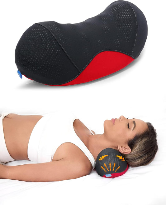 Patented Dual-Layer Cervical Neck Roll Pillow-Comfort Top + Firm Memory Foam Base,Ergonomic Contour Support,Cooling Breathable Case- Relieves Neck Pain from Office,Travel,Sleep& Poor Posture