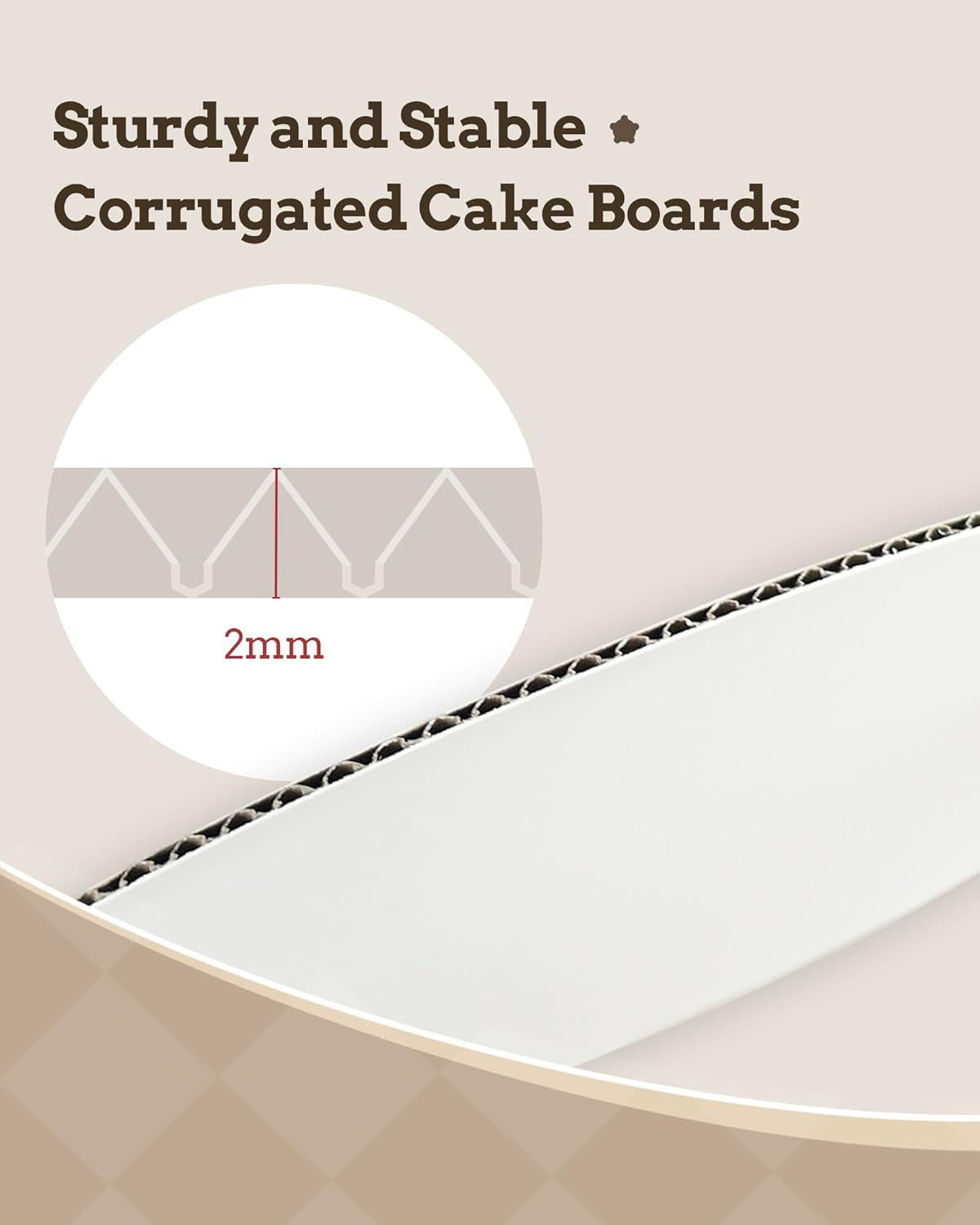 Cake Boards 10 Inch Round, 7 Pack Food-Graded Cardboard Cake Rounds, Waterproof and Oil-Proof Cake Plates, Sturdy Corrugated Cake Base, Ideal for Baking, Cake DIY, Dessert and Crafting