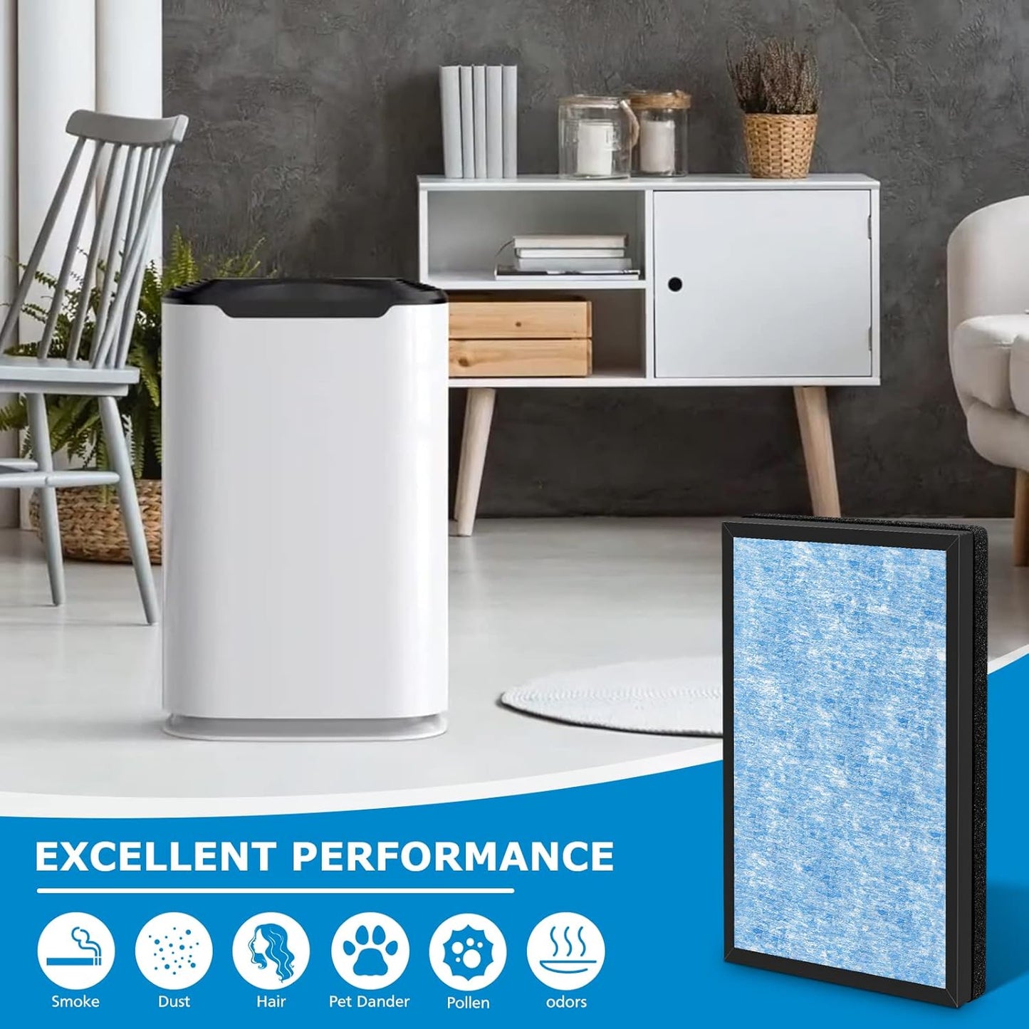 Airmax8L Replacement Filter for Okaysou Airmax8L Air Purifier - 3-in-1 Blue & 2-in-1 Duo-Filter Carbon Filter