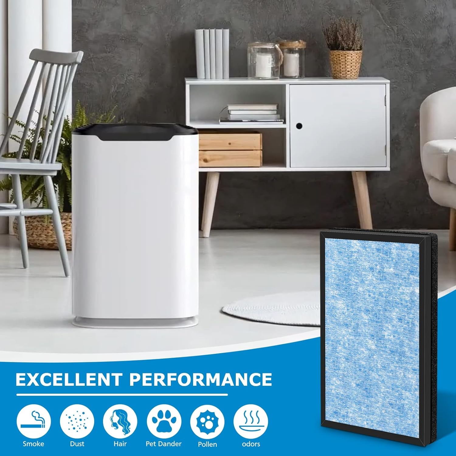 Airmax8L Replacement Filter for Okaysou Airmax8L Air Purifier - 3-in-1 Blue & 2-in-1 Duo-Filter Carbon Filter