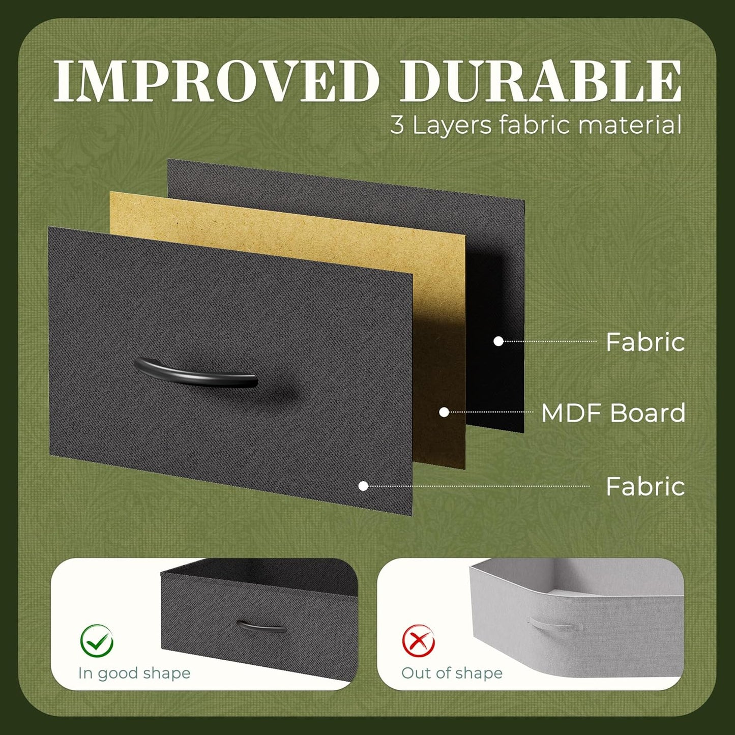 70-Inch Black Dresser and TV Stand for 65-80 Inch TVs with 12 Fabric Drawers - Wide Storage Chest for Bedroom and Living Room