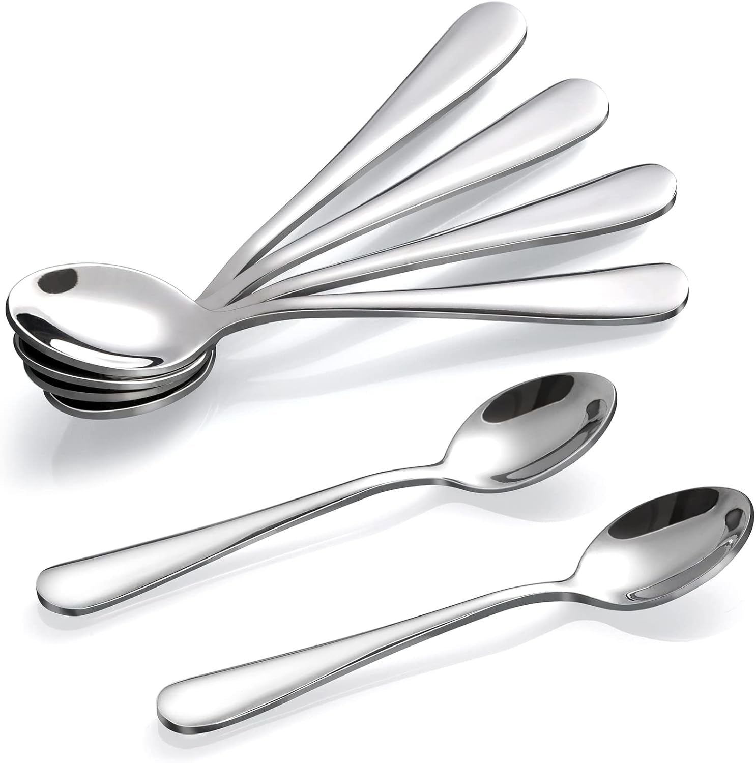 6-Piece Demitasse Espresso Spoons, 4 Inches Stainless Steel Mini Coffee Spoons