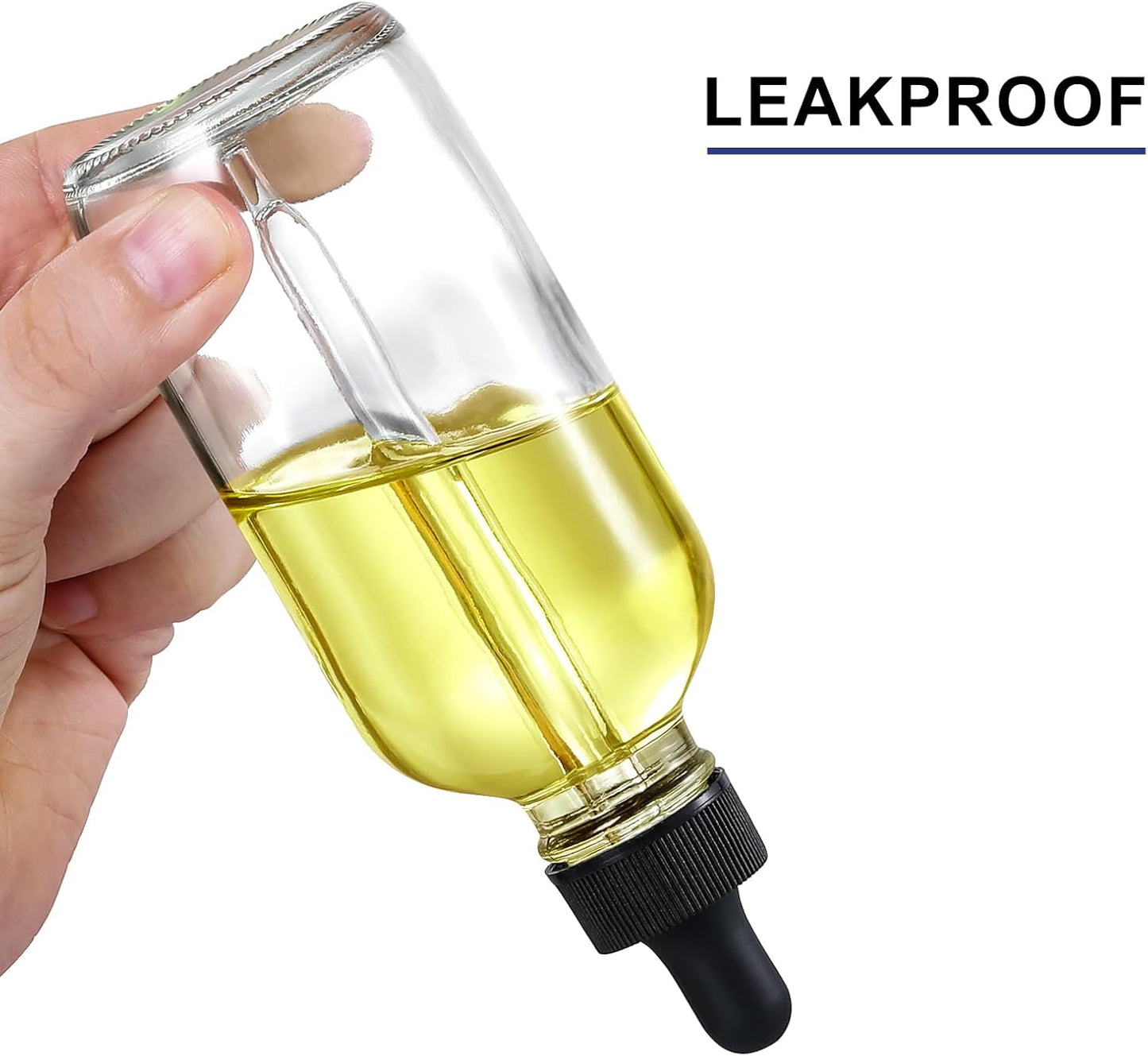 4 Pack, 4 Oz Dropper Bottles with 1 Funnel & 4 Labels - Essential Oils Bottles for Health, Personal Care & Beauty - 120Ml Thick Clear Glass Tincture Bottles with Eye Droppers, Leakproof