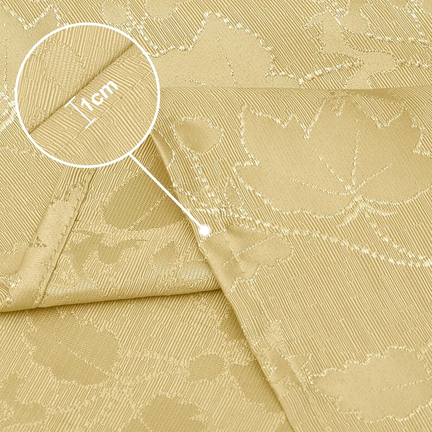 Rectangle Thanksgiving Tablecloth, Waterproof Jacquard Fall Table Cloth, Damask Cloth Table Cover for Harvest Decor (60" X 102", Yellow Maple Leaf)
