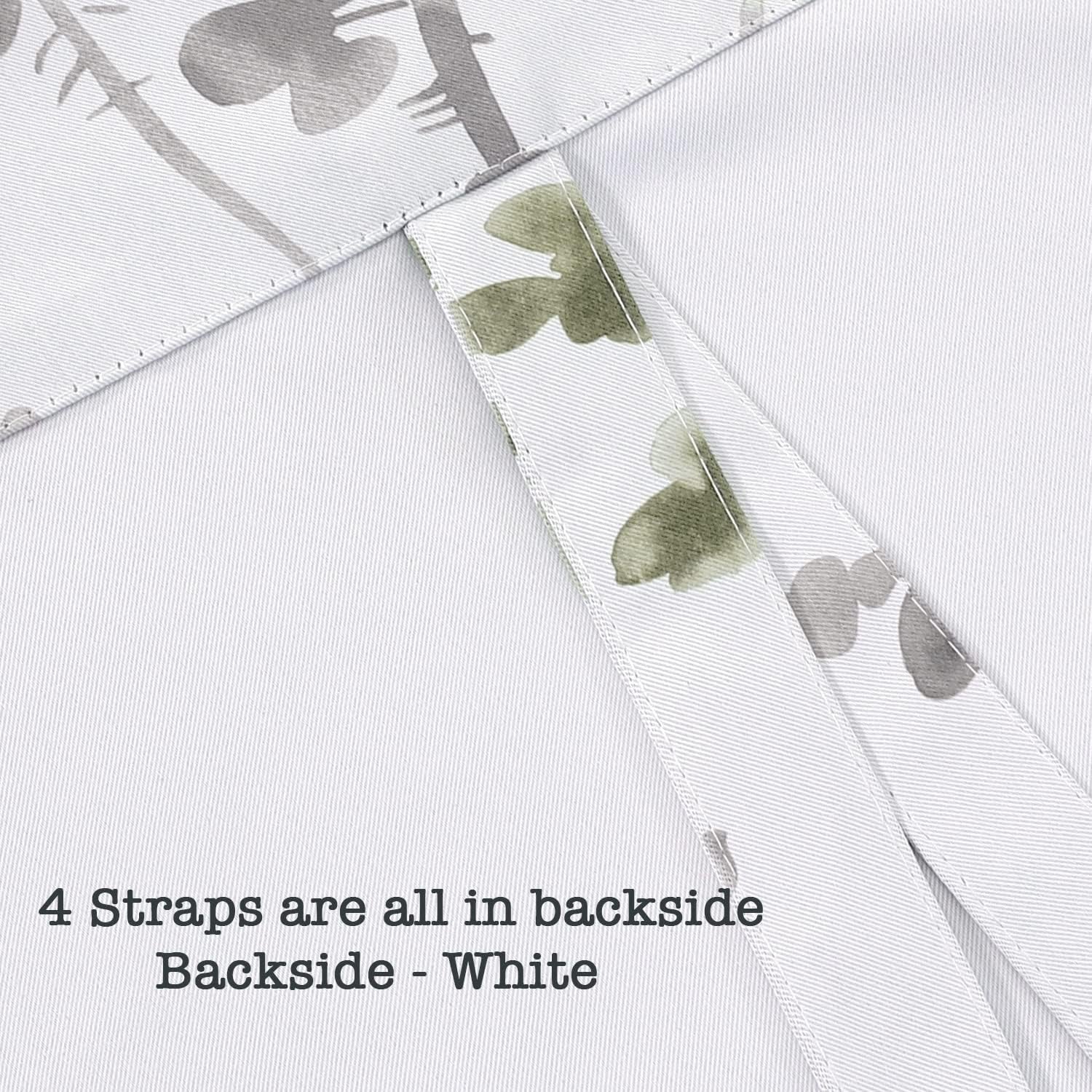 Blackout Tie up Curtain - Thermal Insulated Balloon for Small Window, Adjustable Kitchen Rod Pocket Panel (42" W X 45" L, Floral Pattern in Grey and Sage)