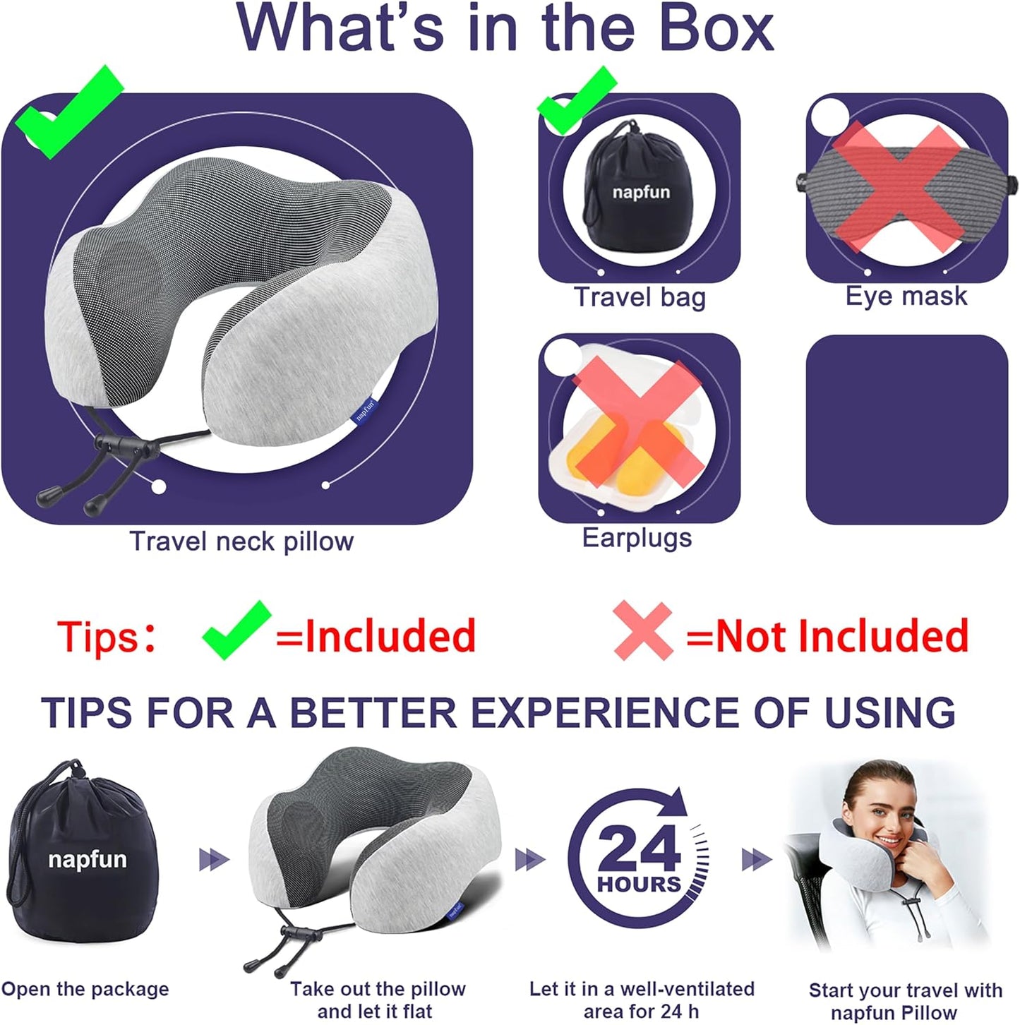 Neck Pillow for Traveling, Upgraded Travel Neck Pillow for Airplane 100% Pure Memory Foam Travel Pillow for Flight Headrest Sleep, Portable Plane Accessories, Light Grey