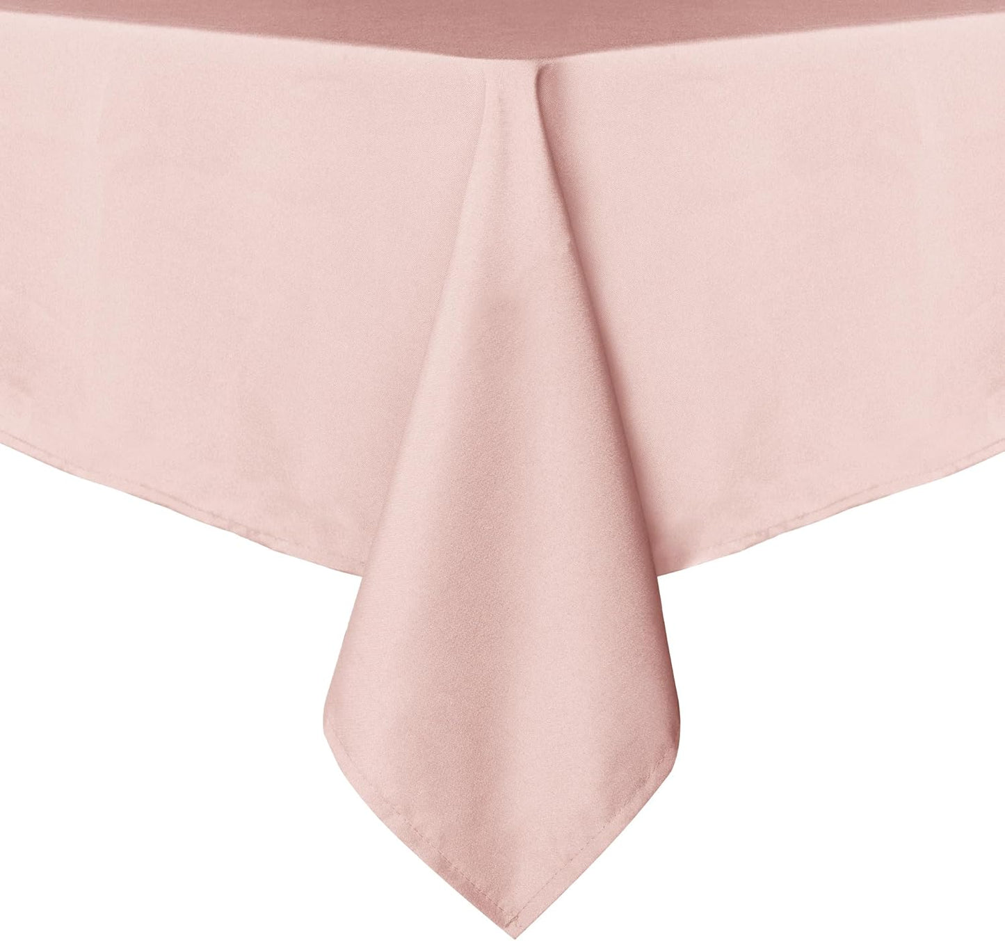 Rectangle Tablecloth - 60 X 84 Inch - Stain and Wrinkle Resistant Washable Polyester Table Cloth, Decorative Fabric Table Cover for Dining Tables, Buffet Parties and Camping, Blush