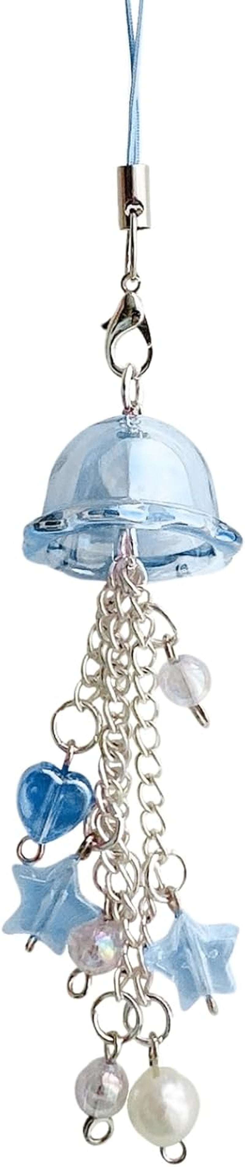 Jellyfish Phone Charms Aesthetic Y2K Cell Phone Charm Cute Strap Accessories with Star Heart for Bag Keychain Camera Decor