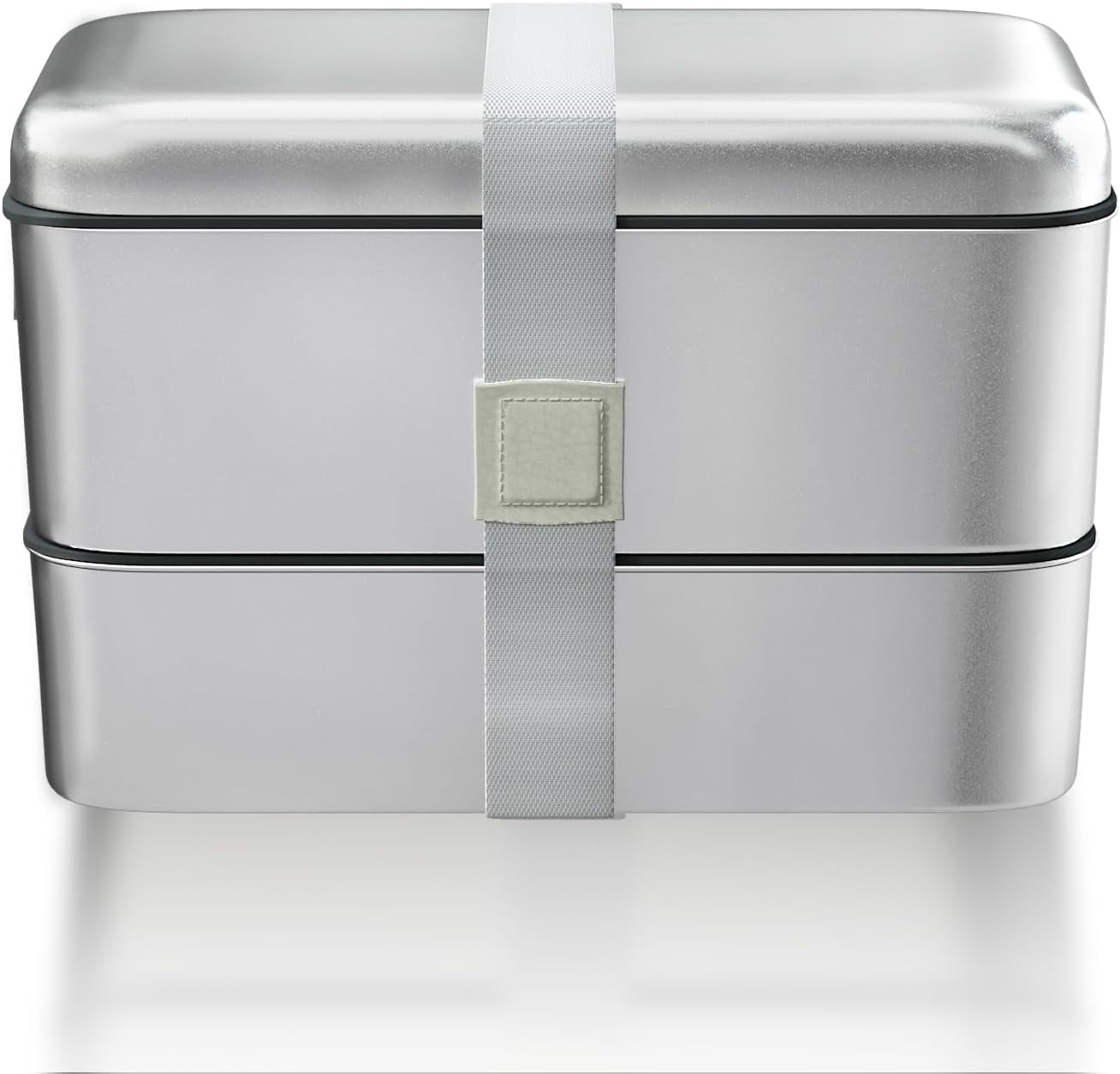 Stainless Steel Bento Box for Adult, 54Oz Metal Leak-Proof Lunch Box Containers, Double Layer Bento Lunch Box for Work Travel, Microwave Safe, with Detachable Divider