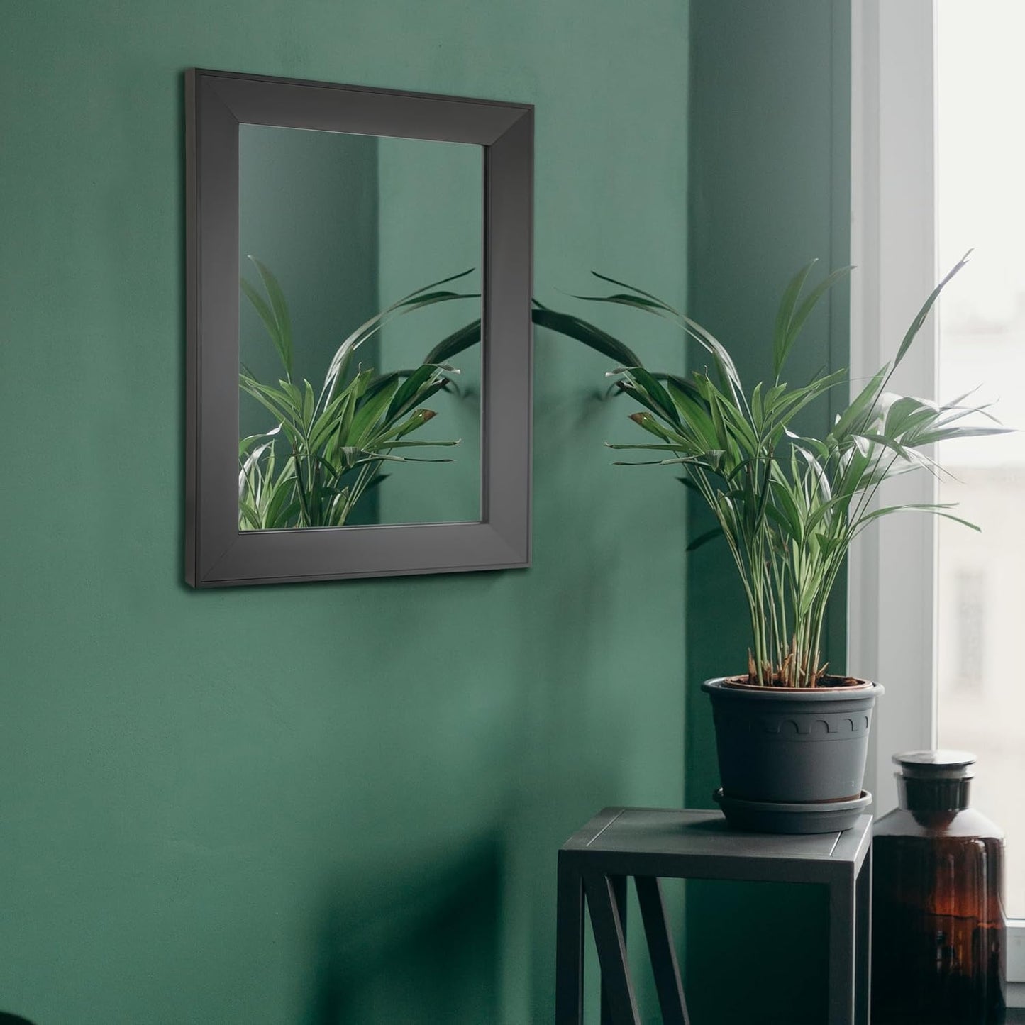 Rectangular Wall Mirror 12" X 16" Framed Mirror for Bathroom, Bedroom, Entryway, Living Room, Black