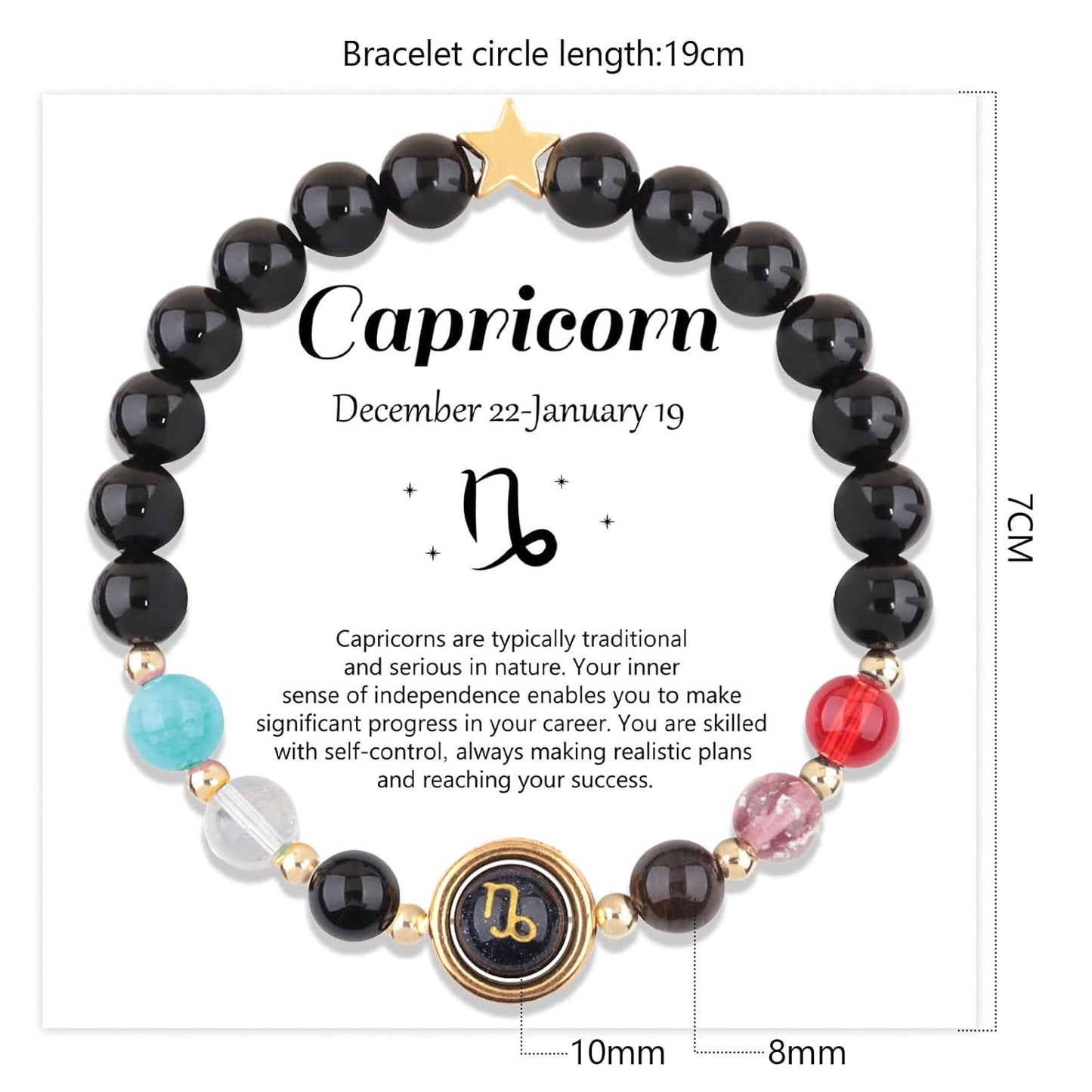 Zodiac Bracelets for Girls Women Natural Stone Healing Crystal Stone Beads Bracelet 12 Constellation Healing Calming Anxiety Stress Relief Spiritual Bracelet (Libra)