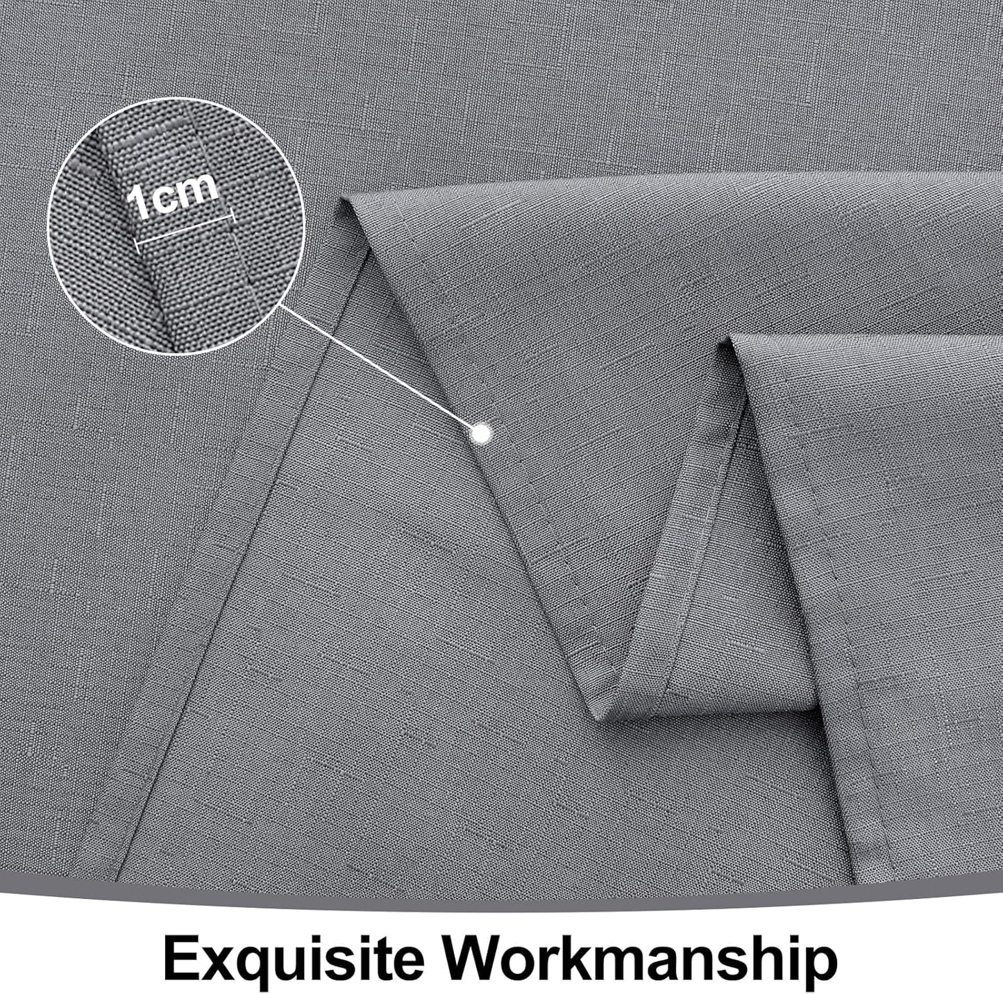Rectangle Table Cloth Linen Textured, Waterproof Spillproof Anti-Wrinkle Burlap Tablecloth, Washable Decorative Fabric Table Cover for Dining, Party, Banquet, 52 X 70 Inch, Grey