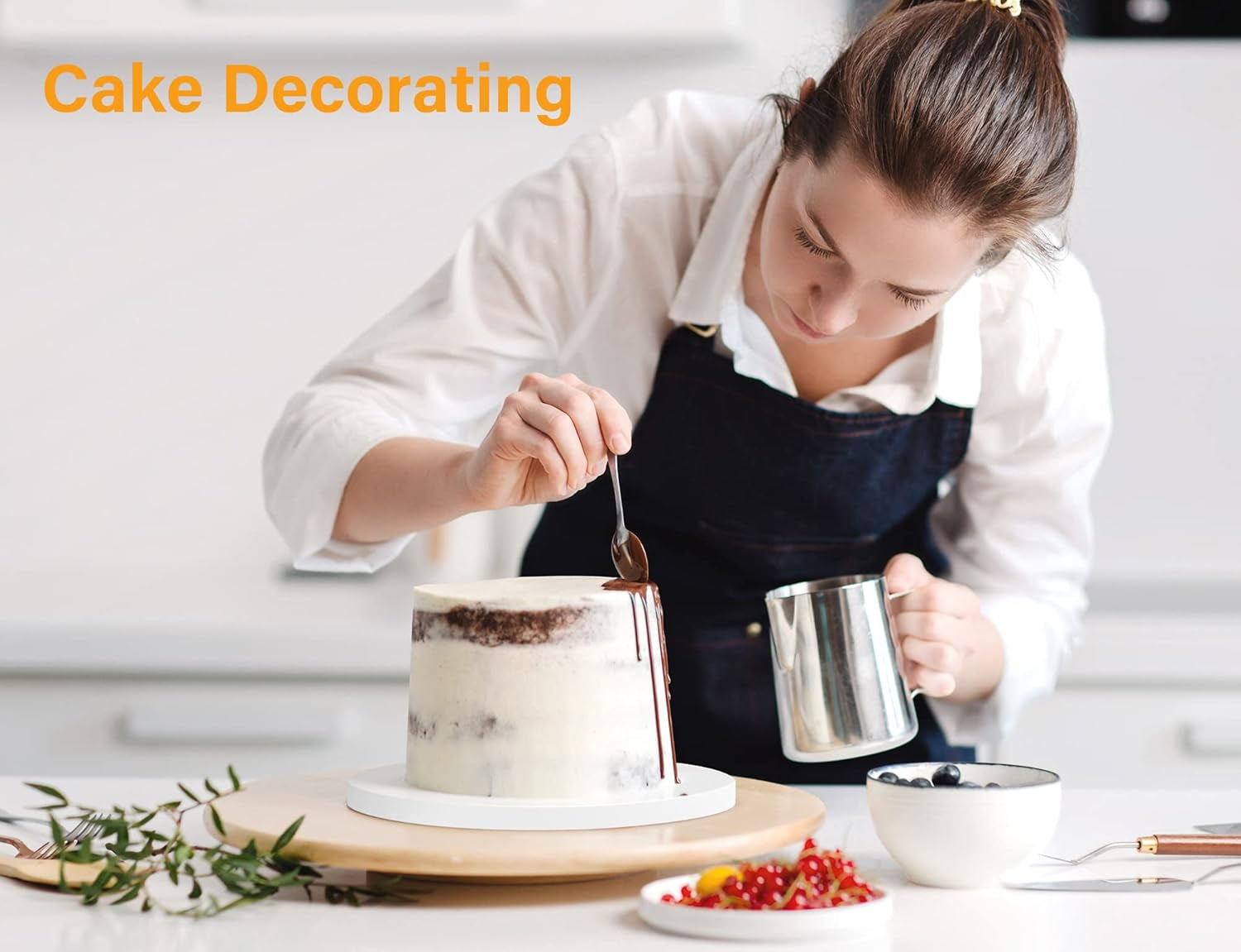 Cake Boards Drums 12 Inch Round, 1/2" Thick Decorating Supplies White 6-Pack Sturdy Corrugated Cardboard Base, Base Para Pastel