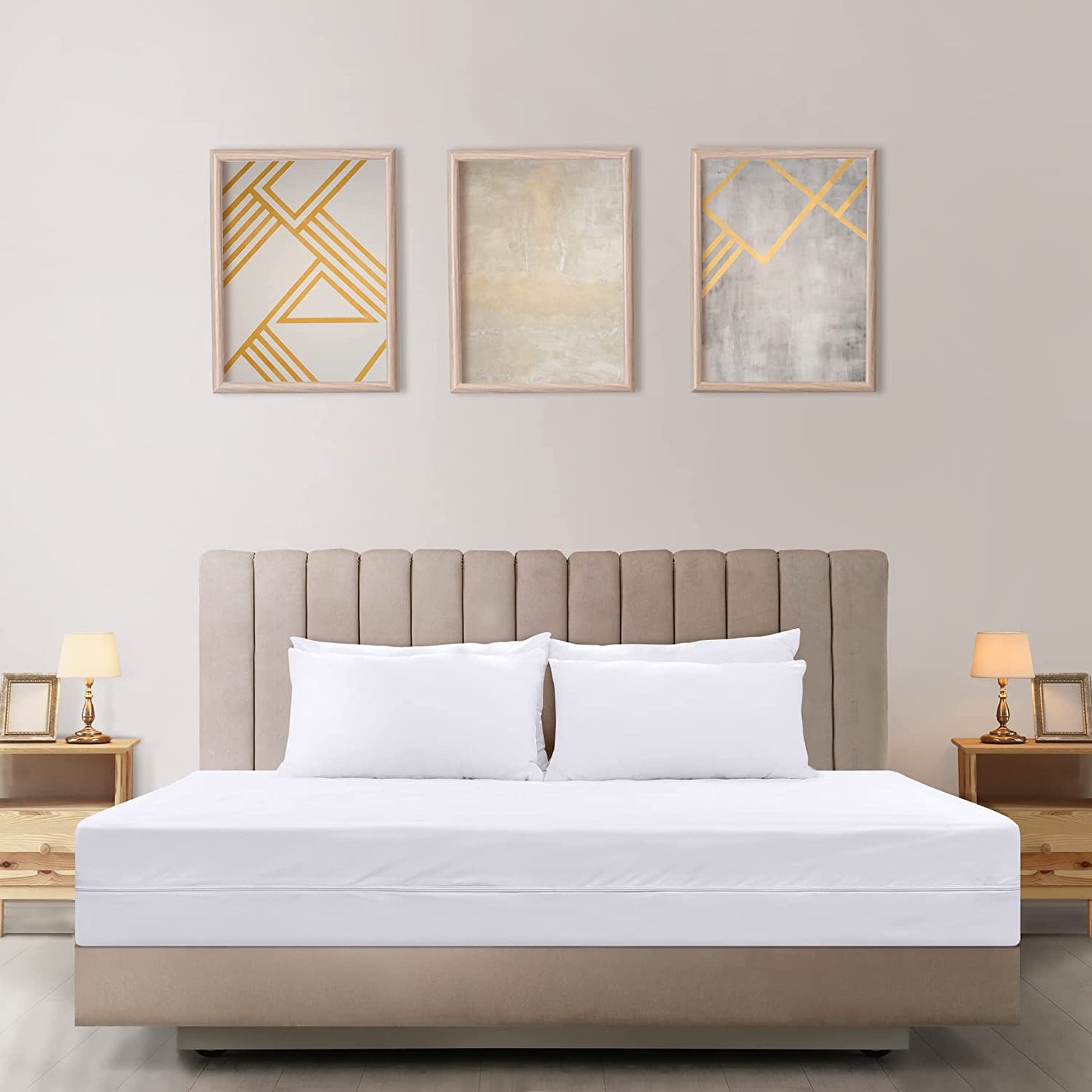 Zippered Mattress Encasement Queen, 100% Waterproof Bed Bug and Dust Mite Proof Mattress Protector, Absorbent Six-Sided Mattress Cover