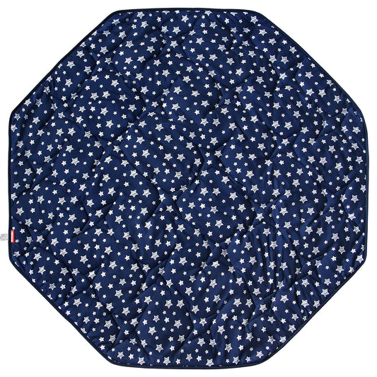 Playpen Mat 8 Panel Navy Fits for Regalo My Play Deluxe Extra Large Portable Play Yard, Non Slip Baby Octagon Playpen Mattress Pad, Navy Star Print Playard Pad