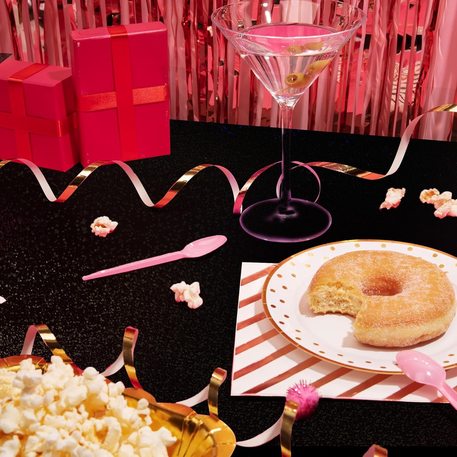 Black Holographic Laser Tablecloth - Galaxy Space Design, 40 x 108 Inches, Shimmering Star Table Cover for Halloween, Birthday, Graduation, and Neon Party Supplies - Disposable Plastic Foil Table Decor