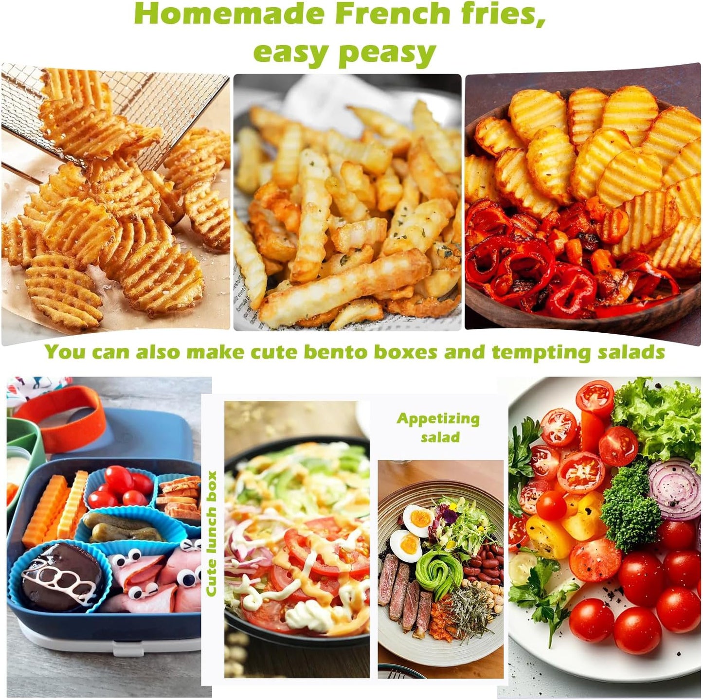 Crinkle Cutter, French Fry Cutter for Potatoes Stainless Steel Potato Carrot Chip Vegetable Crinkle Wavy Slicer