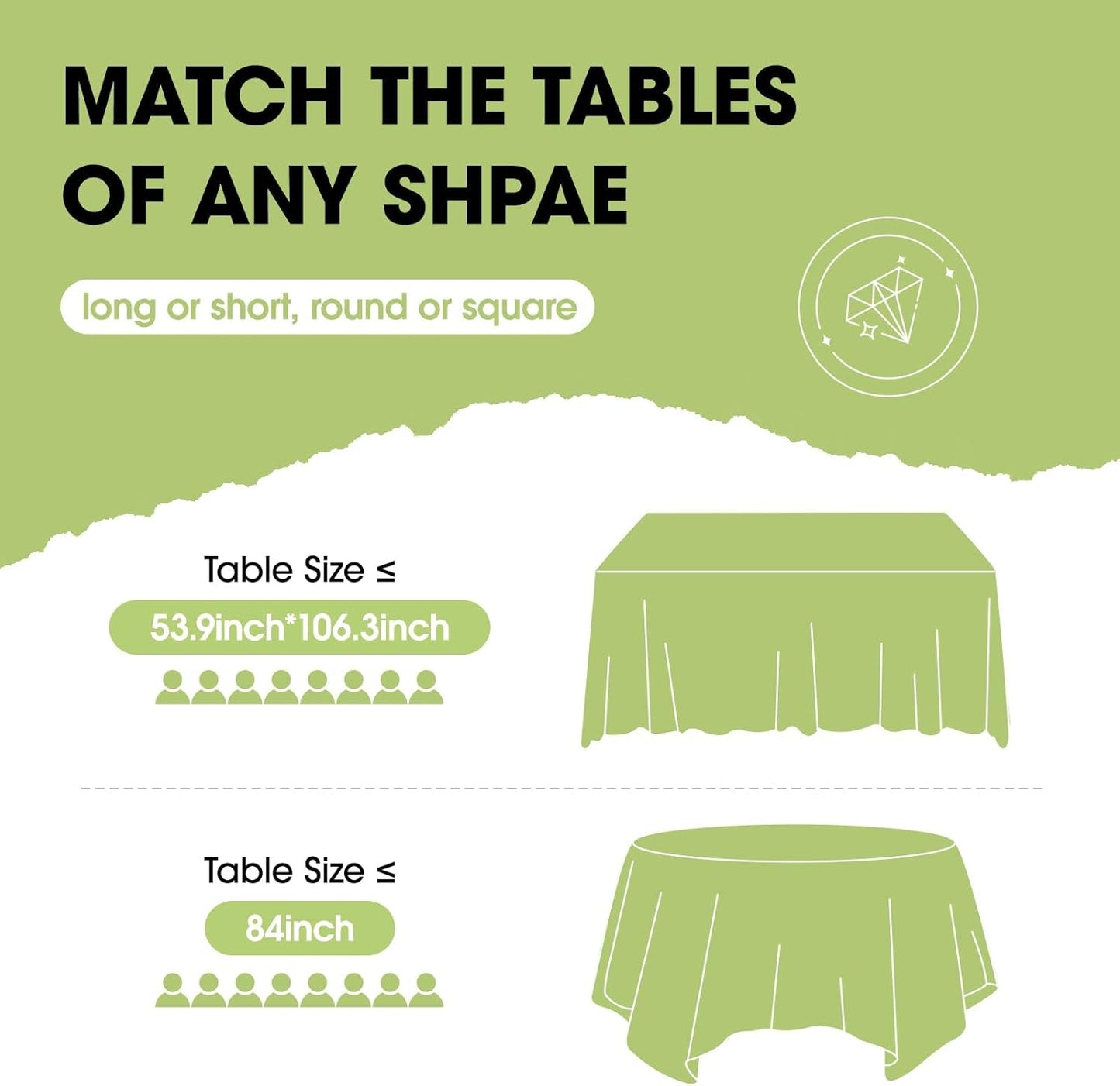 Plastic Table Cloth Disposable 10 Pack, 54 X 108 Inch Table Cloths, Party, Picnic, Decorative Gingham Tablecloths, Rectangle, Black and White Checkered Cover, Leakproof & Sturdy, Black Plaid