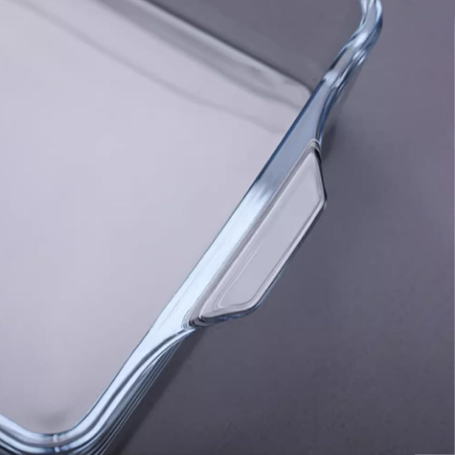 Glass Square Baking Dish Individual Portion Baking Pan for Oven Microwave Square Egg, Clear Prep Bowls with Handle (Transparent, 6")